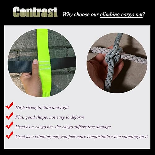 Miniatura 4 de DREAMOSA Red ninja, obstáculos de escalada para patio trasero, juego de columpio, jungla, gimnasio, parque de juegos, red de juego resistente para