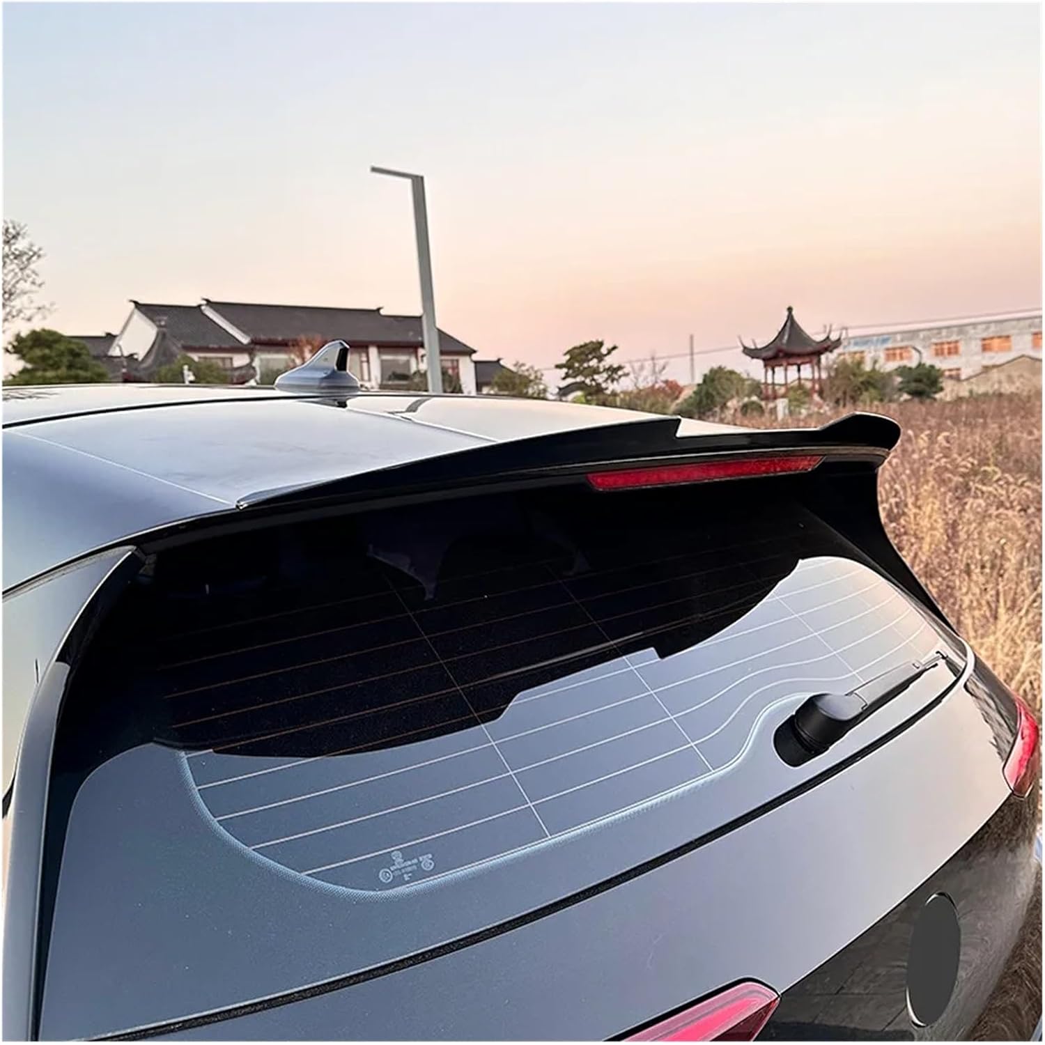 Car Rear Roof Trunk Spoiler Rear Wing Lip Trim Sticker Styling Body Kit Compatible with VW ID.3 2019-2023 Glossy Black/Carbon Look(Carbon Look)