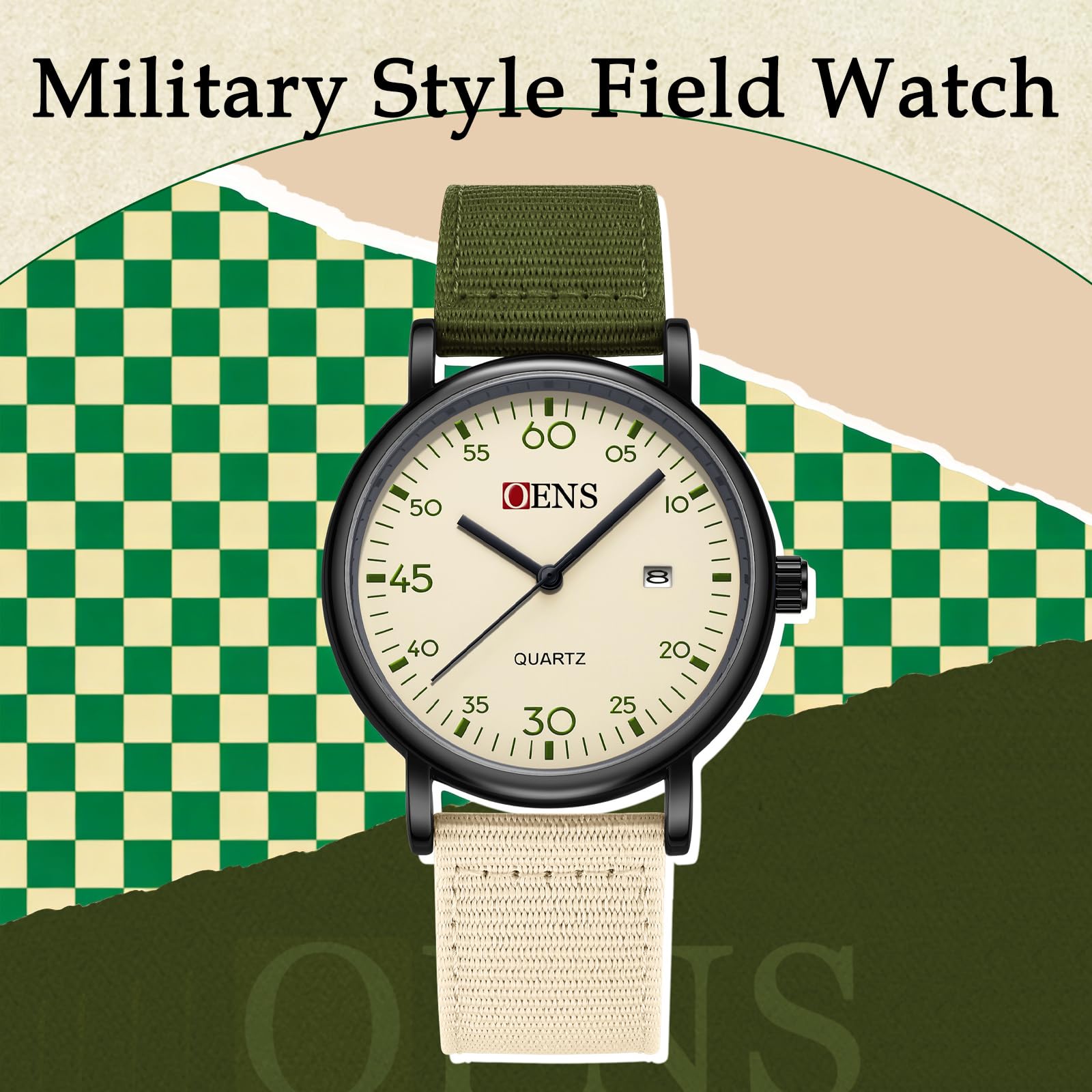 findtime Orologio da polso militare da uomo, orologio da uomo Field Watch Tactical Watches for Men Orologio da polso da uomo