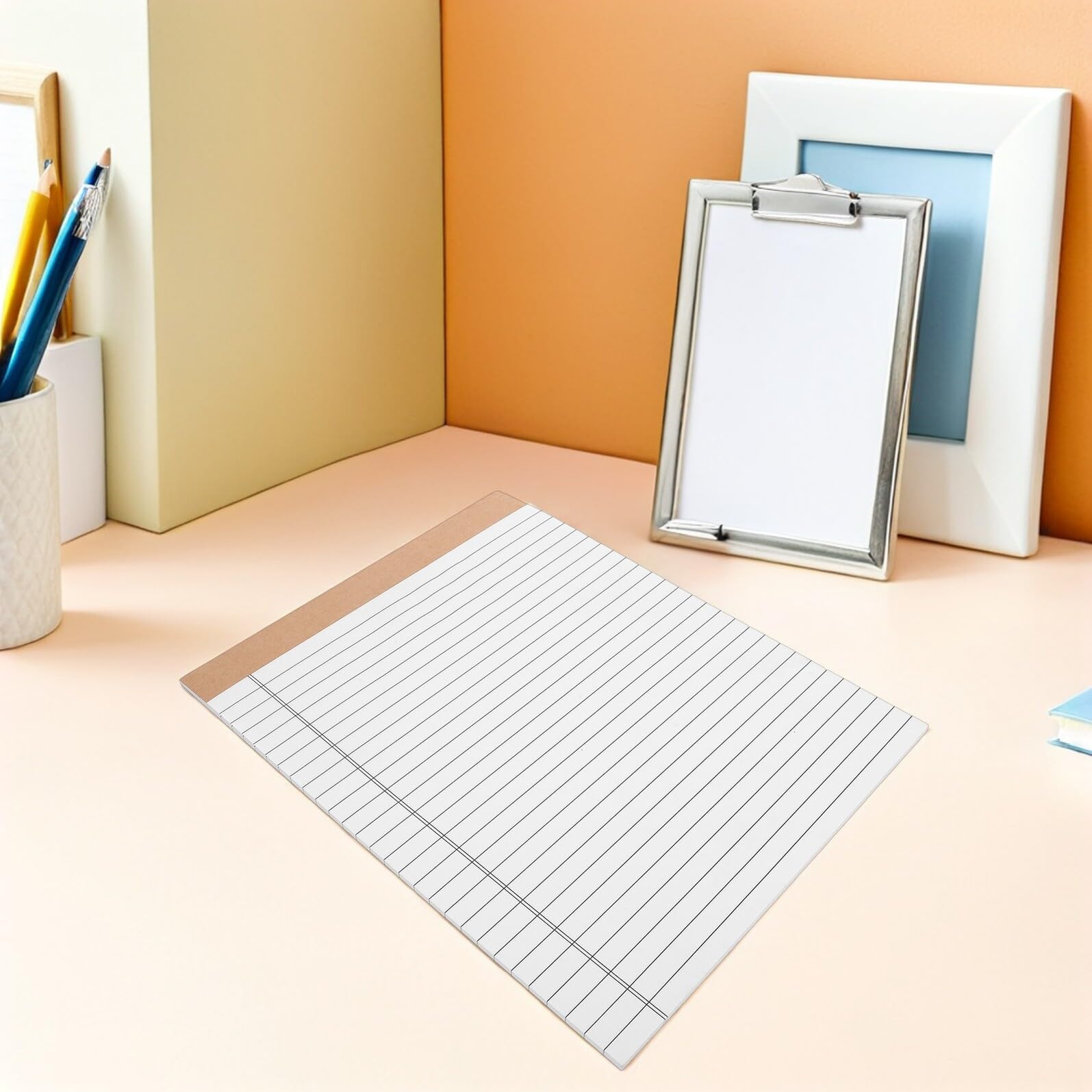 SHINEOFI Blocchi Note Legali a Righe 5 Pezzi, Carta Spessa Perforata 203x280mm, Blocco Appunti Ufficio con Retro Rinforzato per Organizzazione e Pianificazione Quotidiana