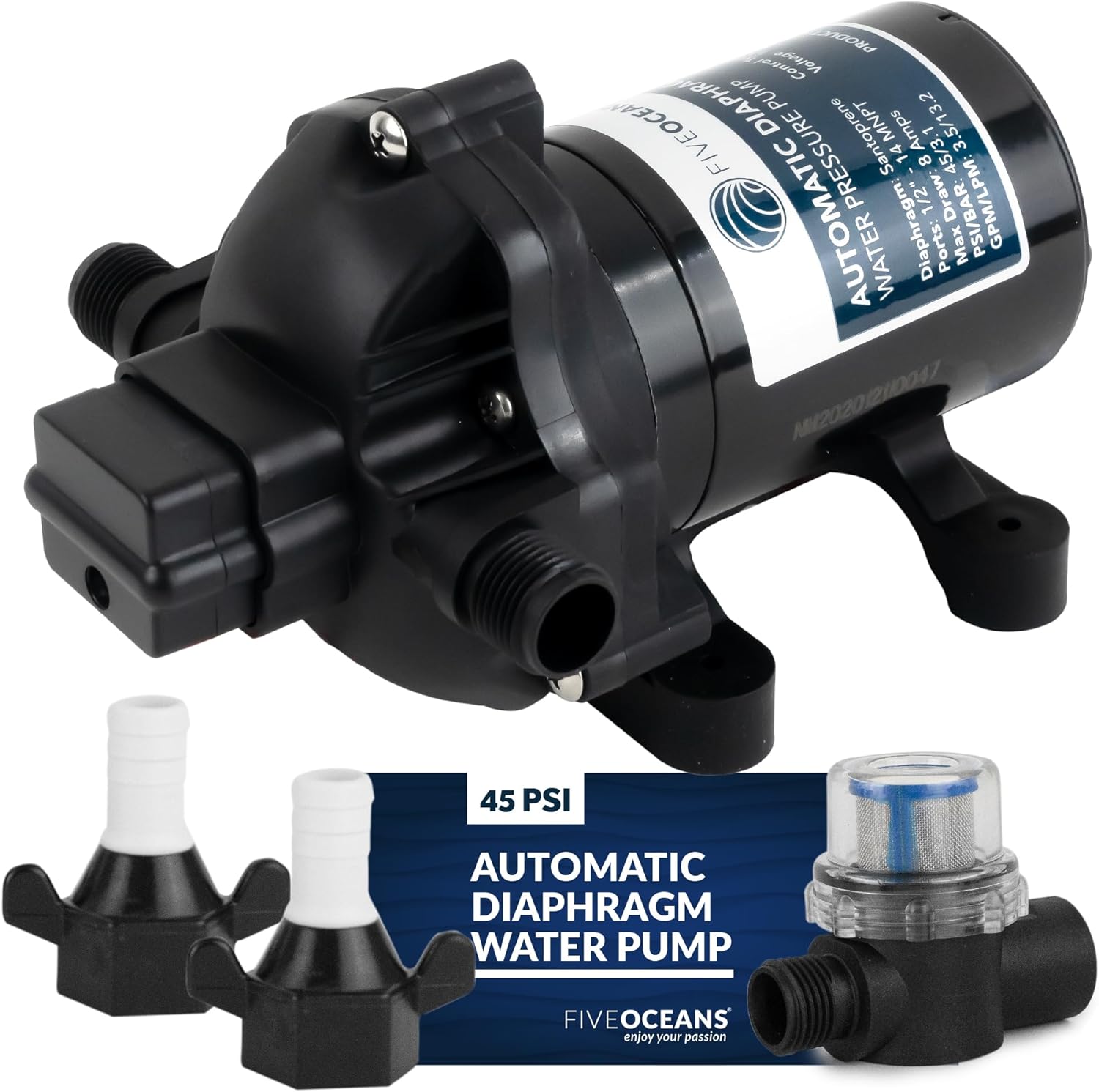 Five Oceans Water Diaphragm SelfPriming Pump, 3.0 GPM / 11