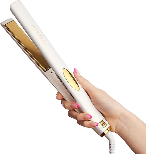 Miniatura 8 de FoxyBae Plancha de pelo de plancha plana  Sleek & Slay Plancha de cerámica de 1.75 pulgadas de ancho  Plancha de pelo profesional portátil de doble