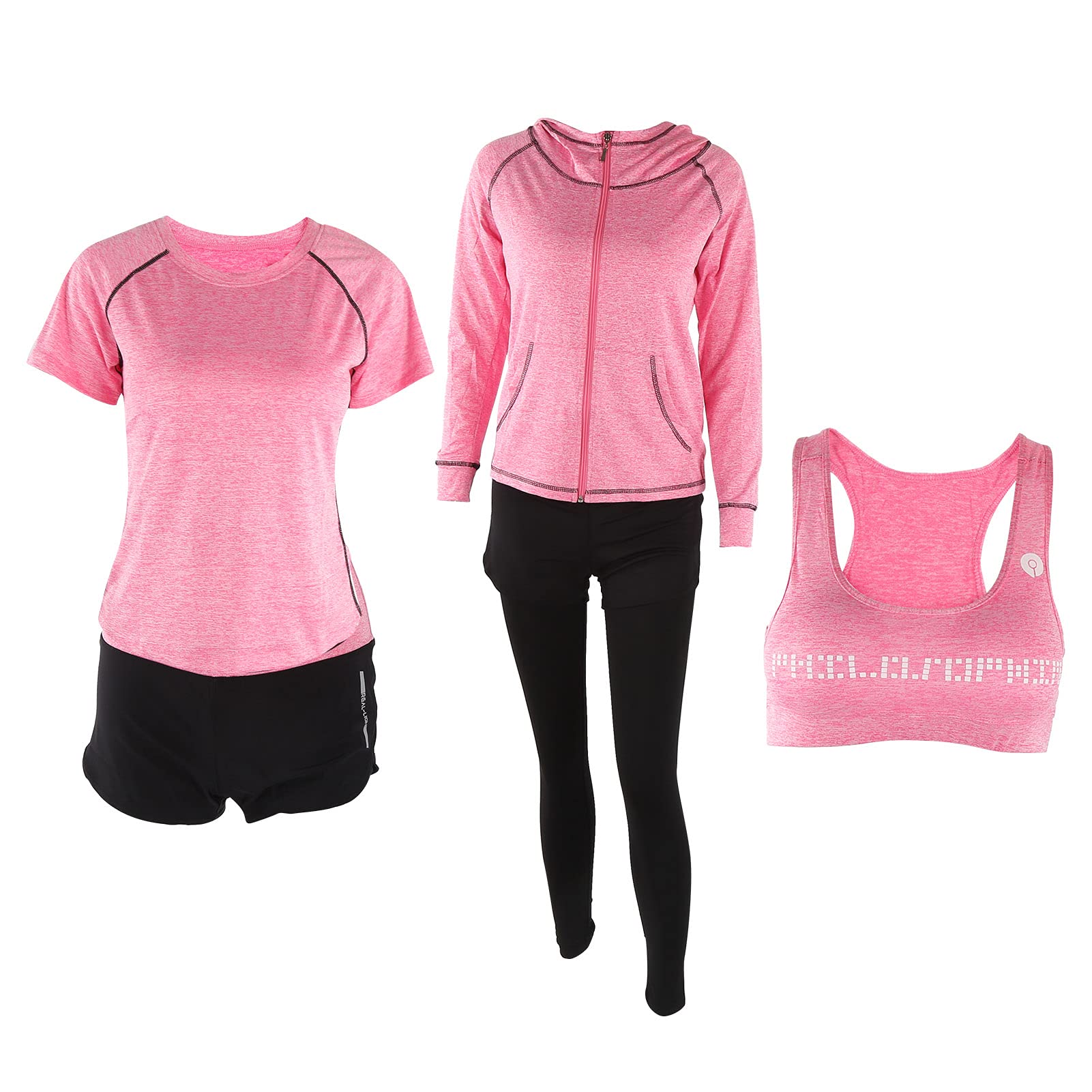 Set da Yoga Confortevole Elasticizzato 5 Pezzi Abbigliamento Sportivo da Palestra per Donna, Leggings Adatti per gli Appassionati di Fitness