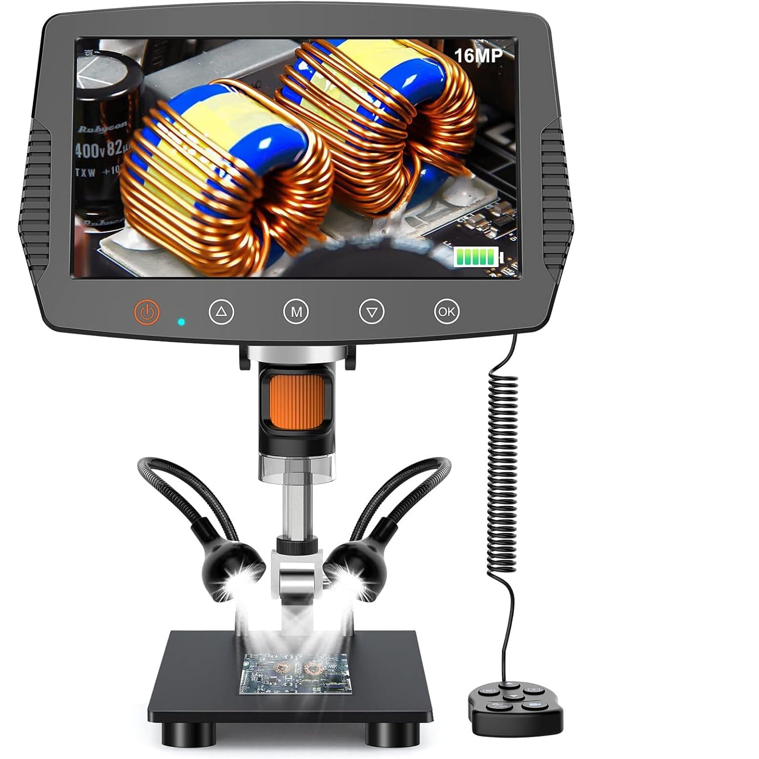 ETZIN 9 '' LCD Digital Microscope, 1500X Magnification Coin Microscope with 16MP Camera, Micro Soldering Microscope for Adults, Wired Remote, Compatible with Windows/Mac OS.-image-26