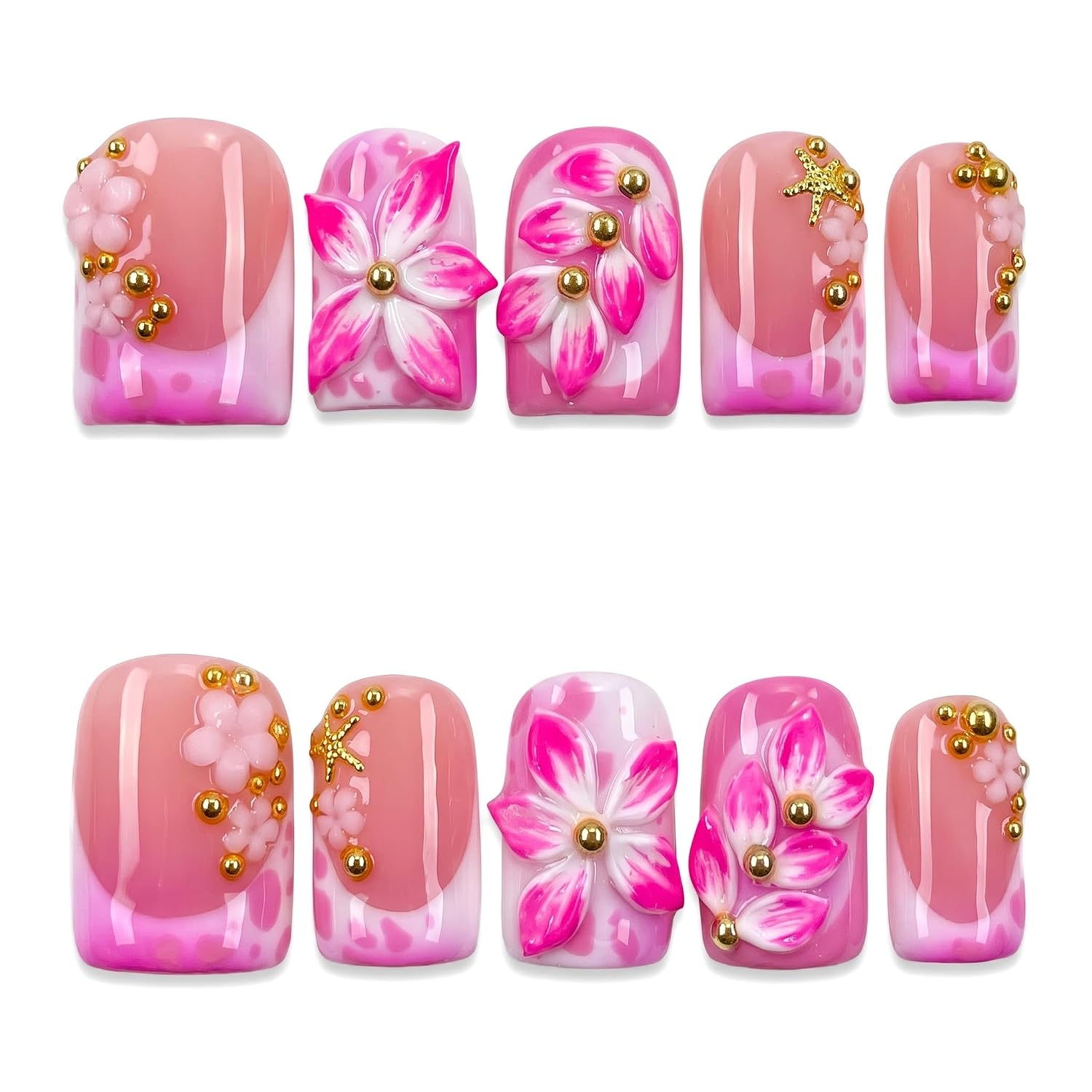 Luxury Short Square Press on Nails Handmade Acrylic False Nails