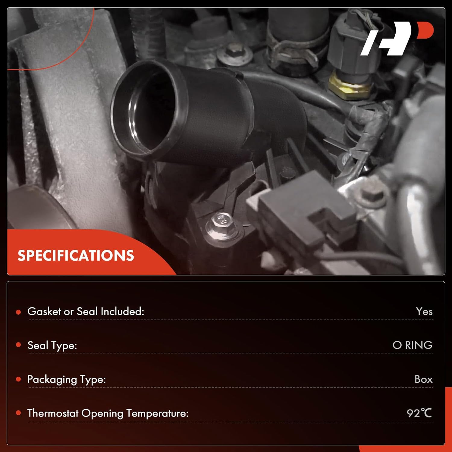 A-Premium Engine Coolant Thermostat Housing Assembly with Seal Compatible with Porsche Cayenne 2011-2018, Macan 2015-2018, Panamera 2010-2016, 3.0L 3.6L 4.8L