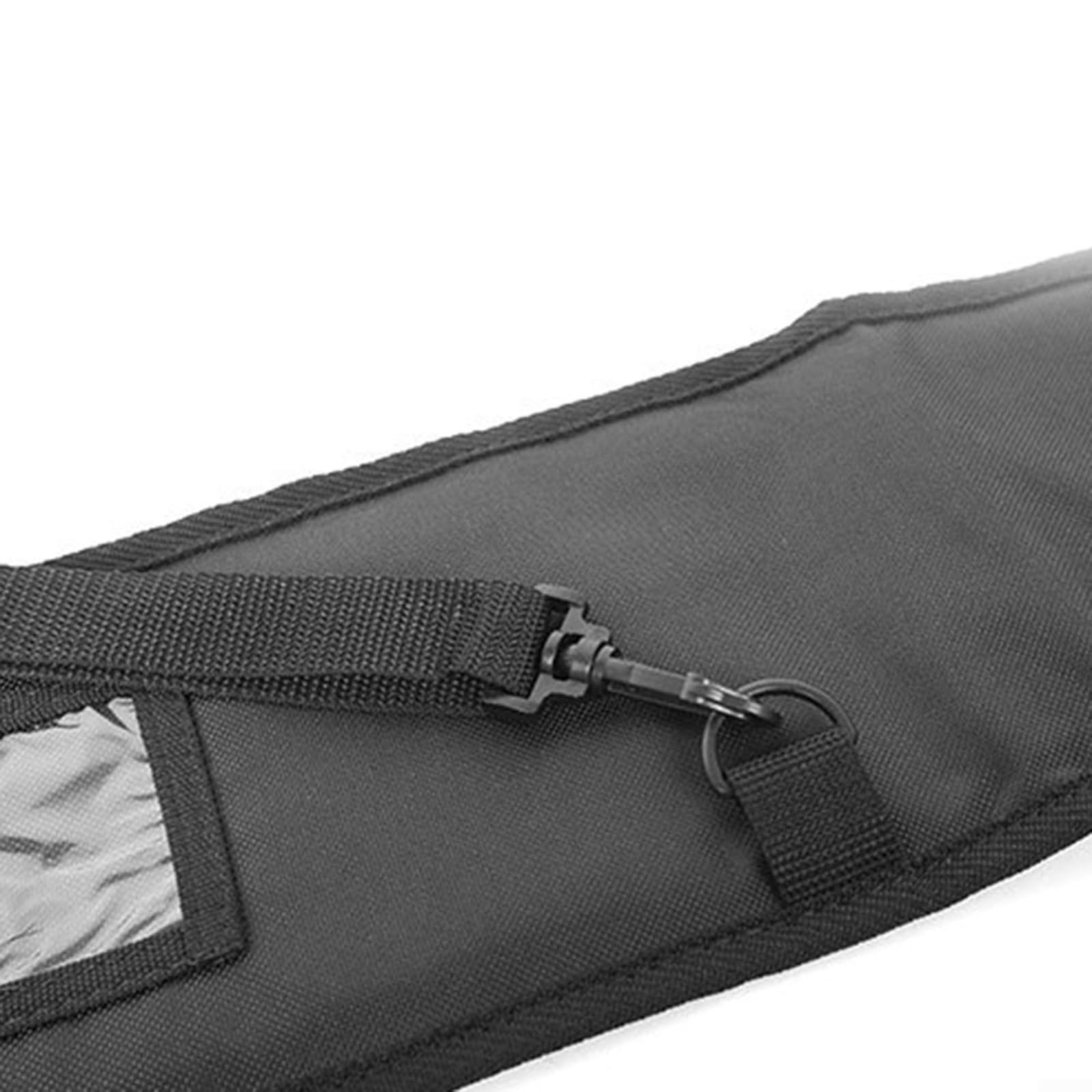 Tragbare, faltbare gepolsterte Tasche für Kajak, Kanu, Paddel, Aufbewahrung, 130 x 26 cm, schwarzes Oxford-Gewebe mit Schultergurt, Klarsichtfenster