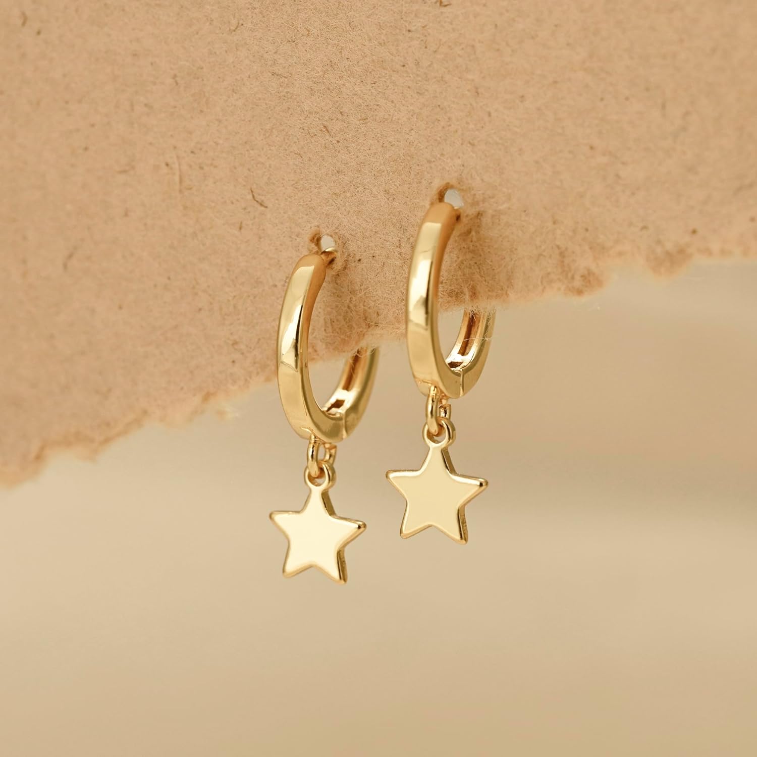 Earrings for Women Gold Dangle Huggie Hoop 14K Gold Plated Small Simple Hypoallergenic Jewelry Gift - Image 4