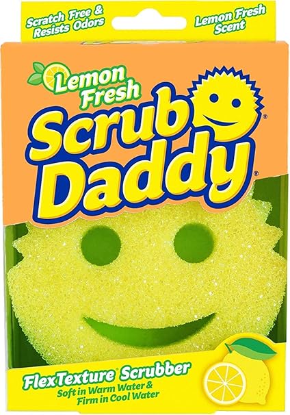Scrub Daddy - Lemon Fresh FlexTexture Scrubber - Scratch-Free & Odor Resistant - 1 Count