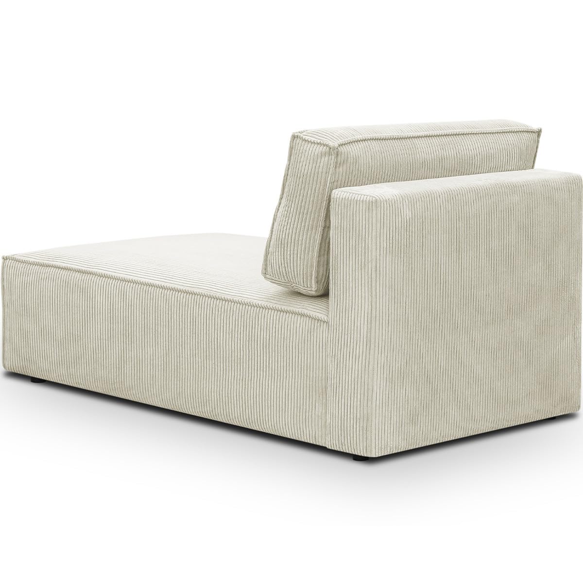 HOMIFAB Méridienne Harper Mod Velours Côtelé Beige 95x154x84 cm