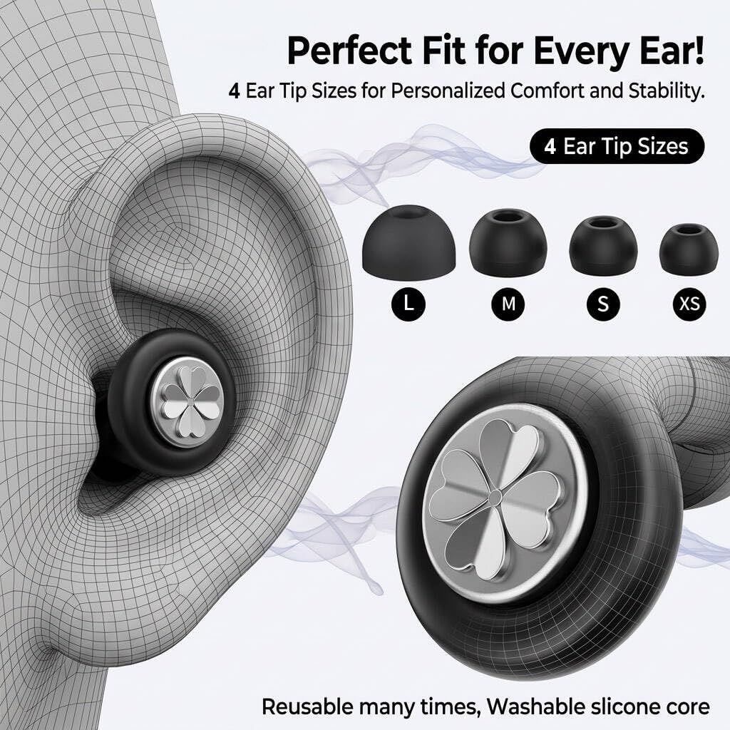 Ear Plugs for Sleeping Noise Cancelling,Ultra-Comfy Noise Reduction for Side Sleepers,56dB Reusable Silicone Earplugs for Snoring Blocking,Hearing Protection for Concerts,Shooting & Travel(White)