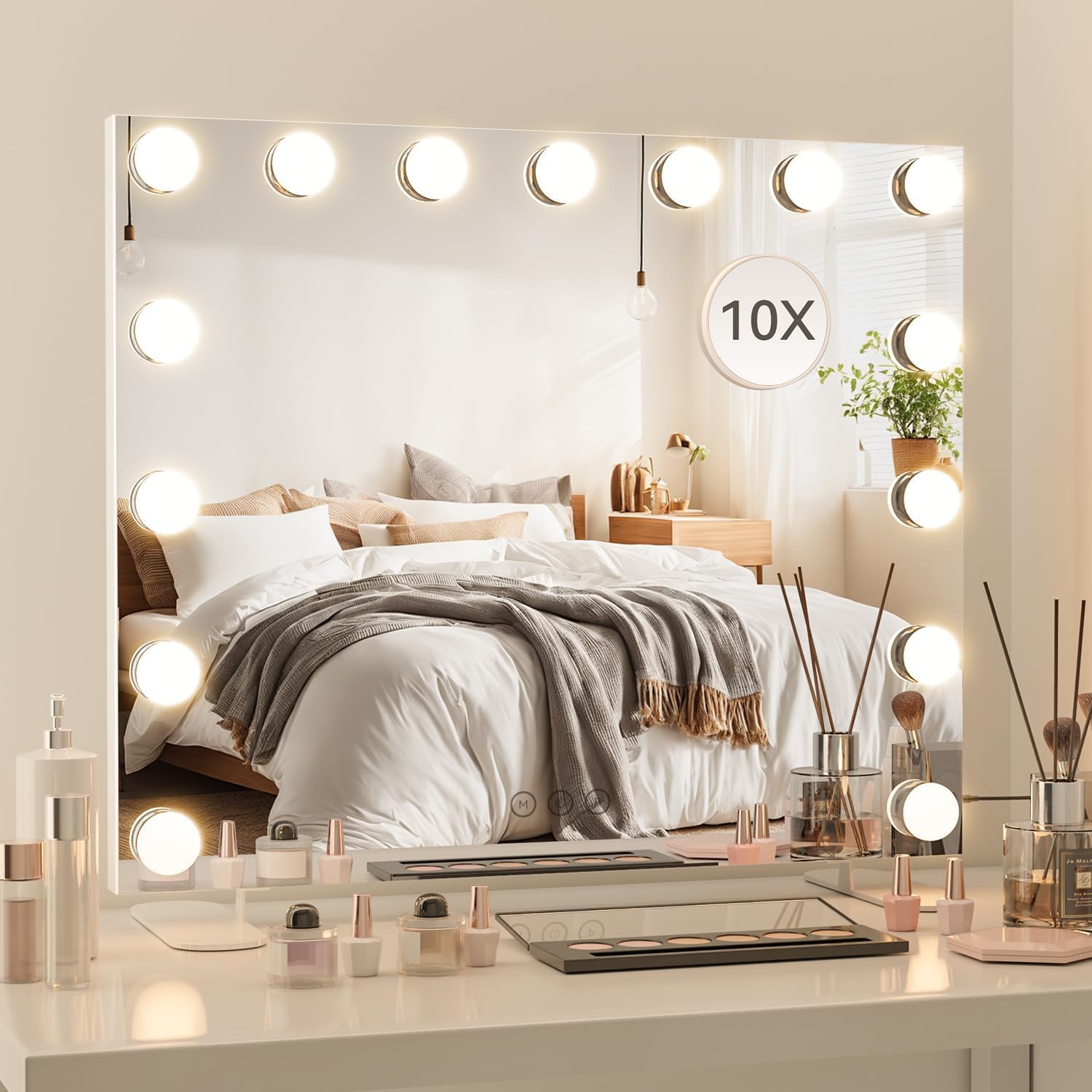 Auauraintt LED para espejo luces Hollywood regulables 3 colores lámpara de maquillaje ropa vestidor baño