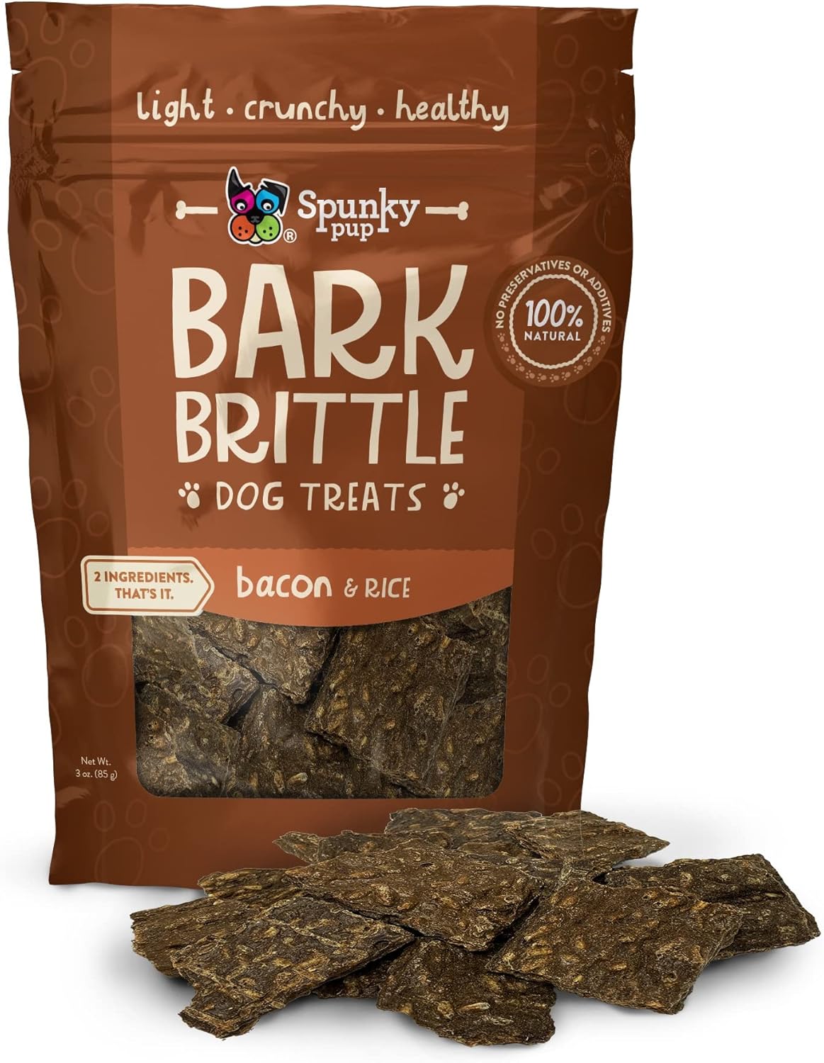 Spunky pup Bacon Bark Brittle Crispy, Limited Ingredient