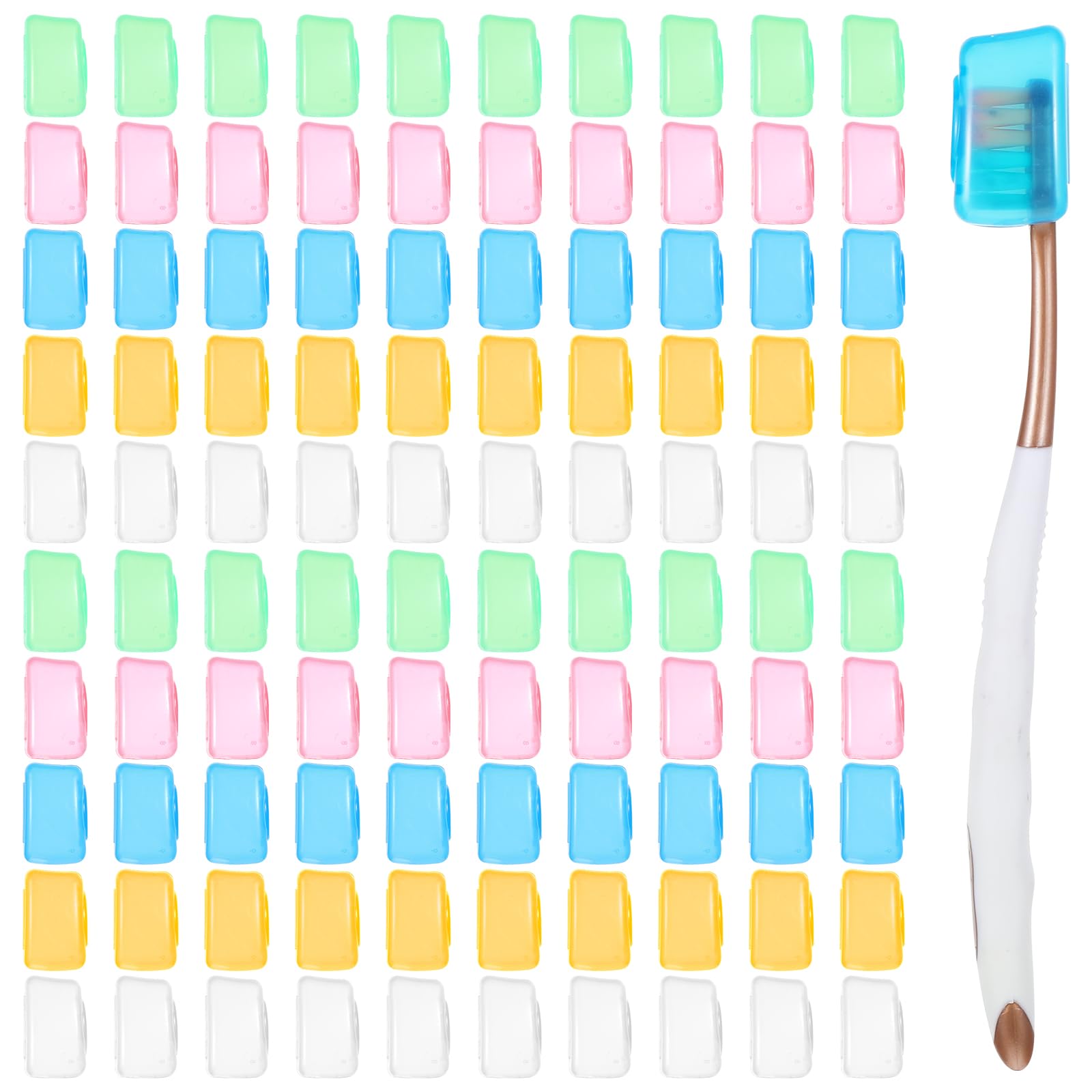 100 fundas para cabezal de cepillo de dientes de viaje, fundas protectoras portátiles para cepillo de dientes para el hogar y al aire libre