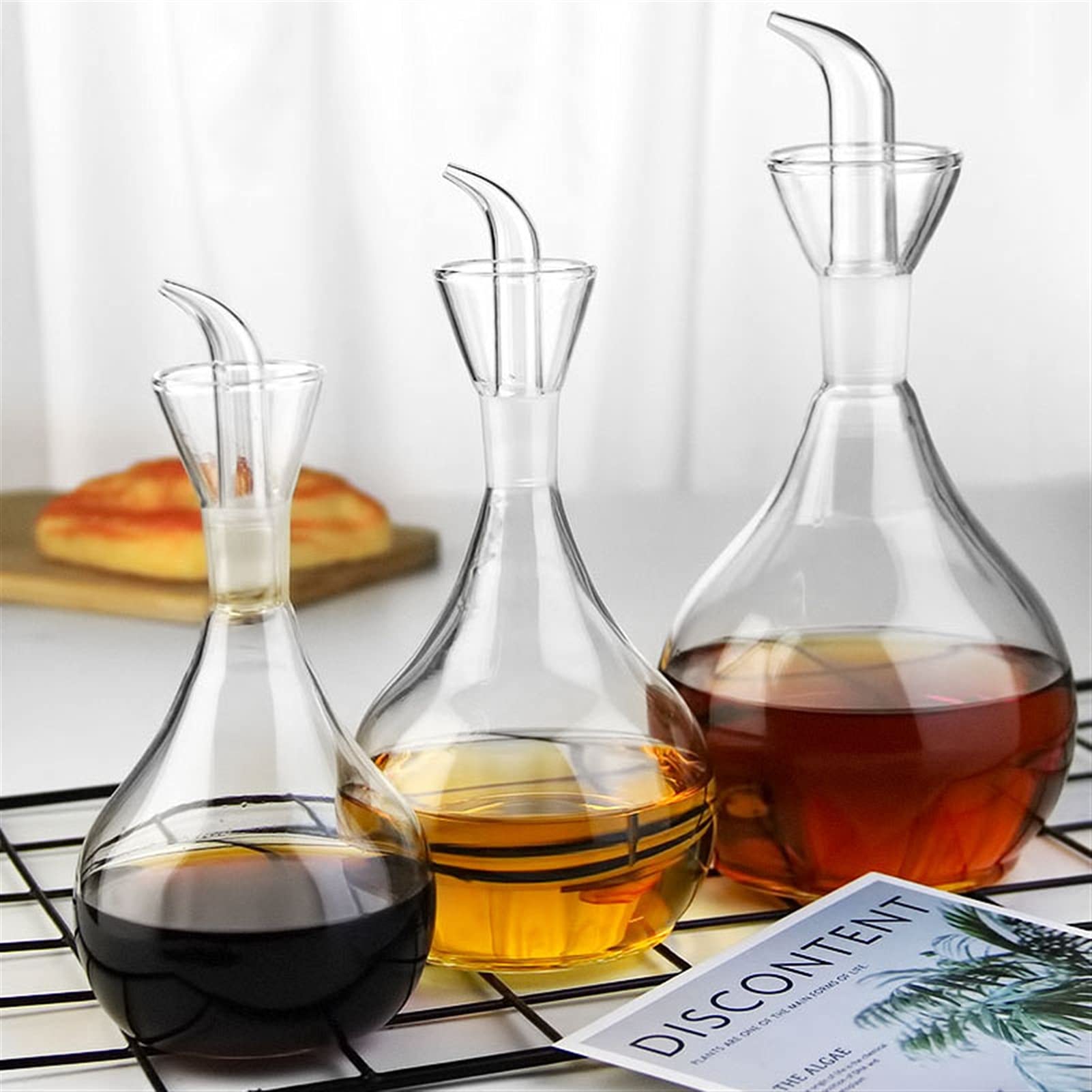 Essig und ölspender Nordische Glasöl-Topf-Gewürz-Gewürz-Topf-Soja-Sauce-Flasche Essig-Topf-Haushaltsküche Liefert Ölflasche ölspender (Color : 850ml)
