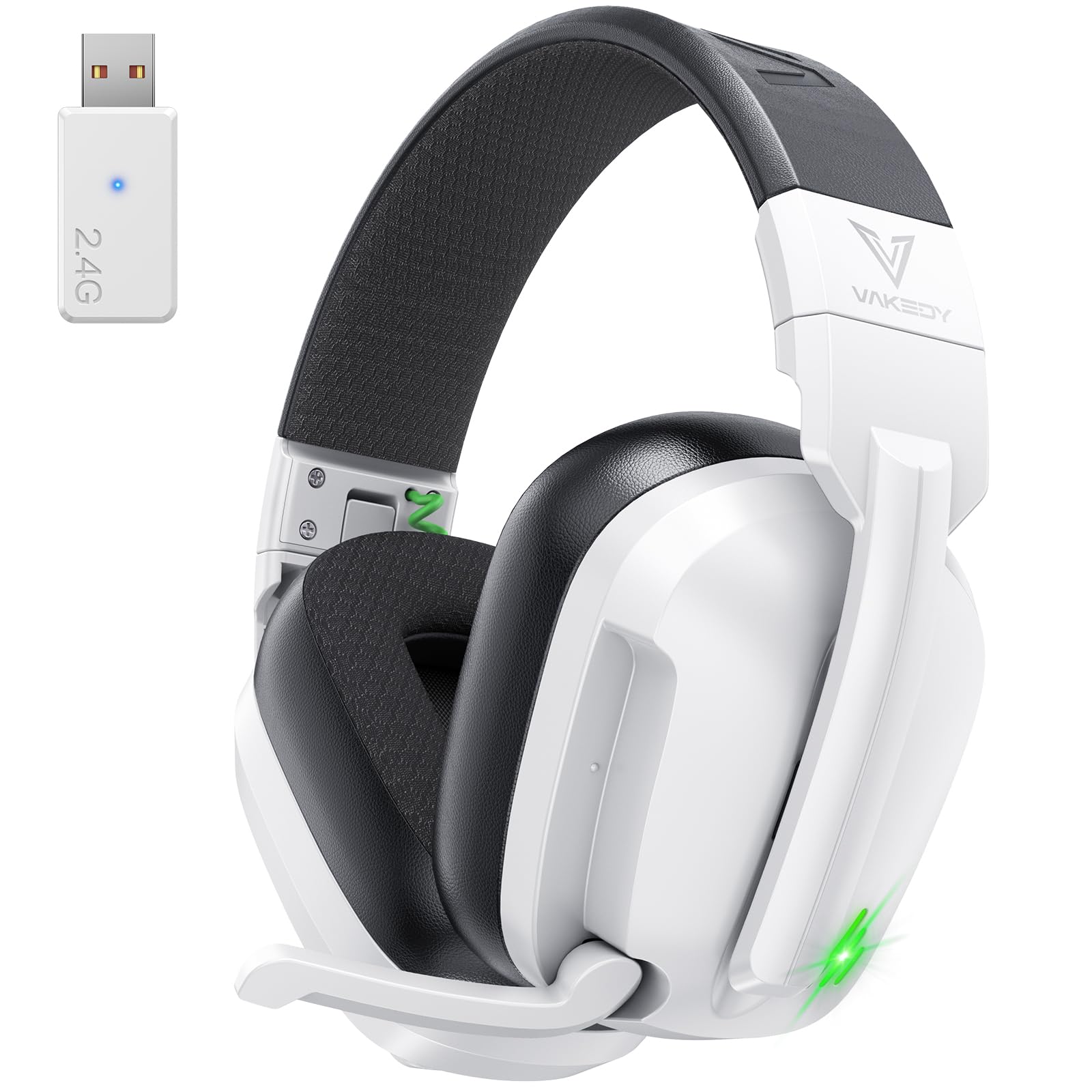 Vakedy Wireless Gaming Headset for PS5,PS4,PC,Switch, 2.4GHz USB &amp; BT 5.4