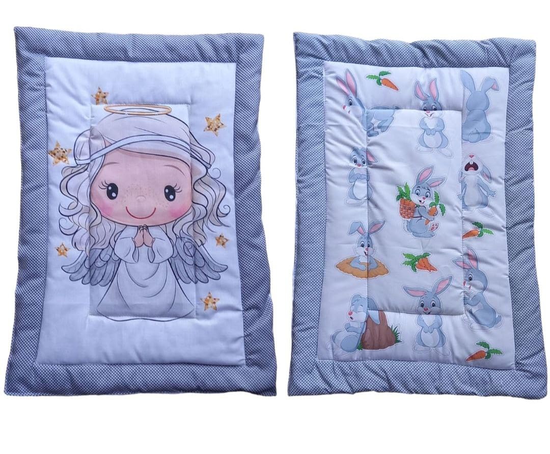 Combo Newborn Baby Pom Pom Cotton Baby Bed | Godari | Cradle Bed | Crib Sheet | Changing Mat Baby Godadi | Godari | Bedding Set | Mattress_Pack of 2 Piece_(20 * 30 Inch)_(V_i_668710_Multicolor)
