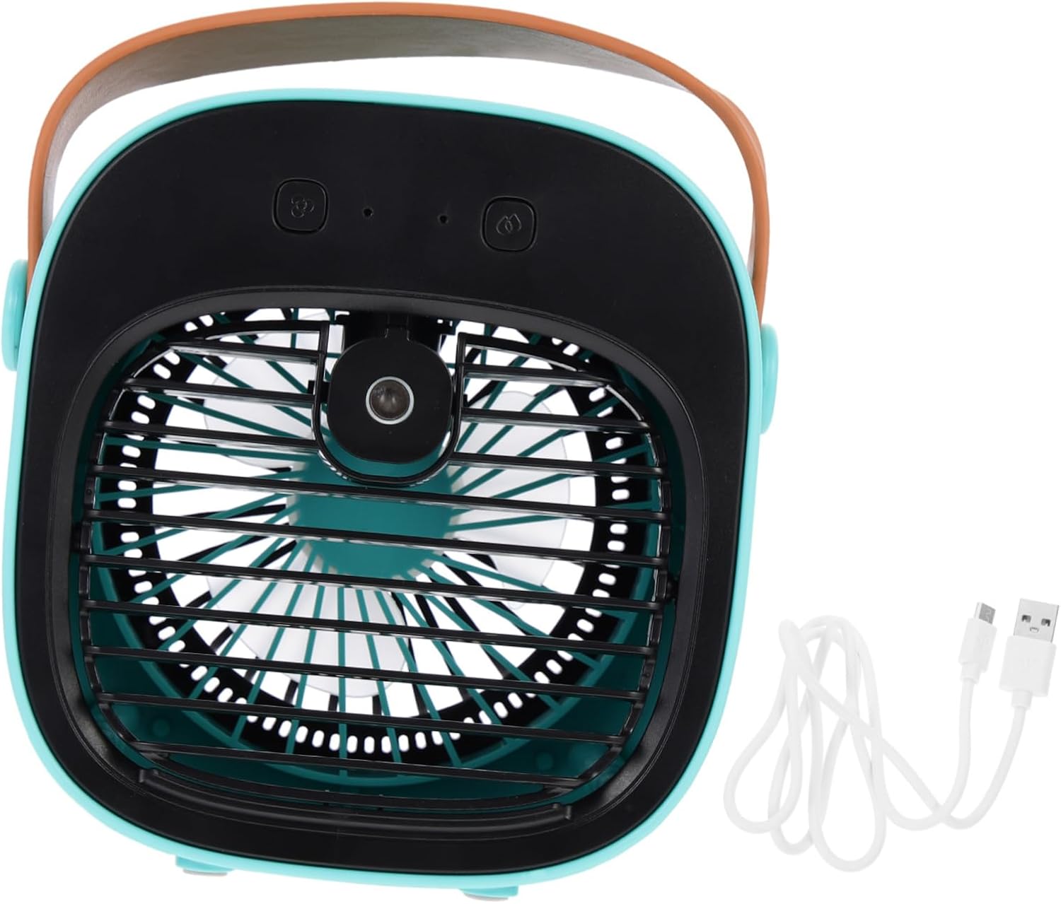 Portable USB Desk Misting Fan with Water Tank Multifunctional Cooling Air Fan for Home Office Travel Quiet Operation Blue Compact Design