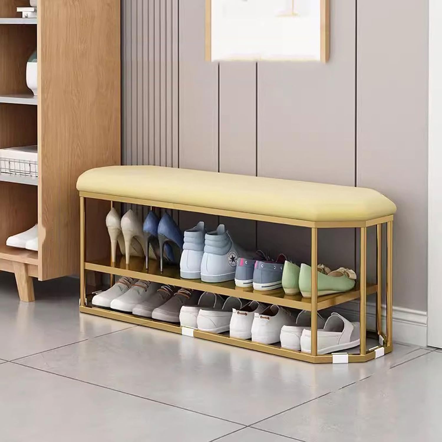 Dressing Room Long Bench Footstool Upholstered Bedroom Bench with Storage End of Bed Bench Window Bench for Living Room Entryway