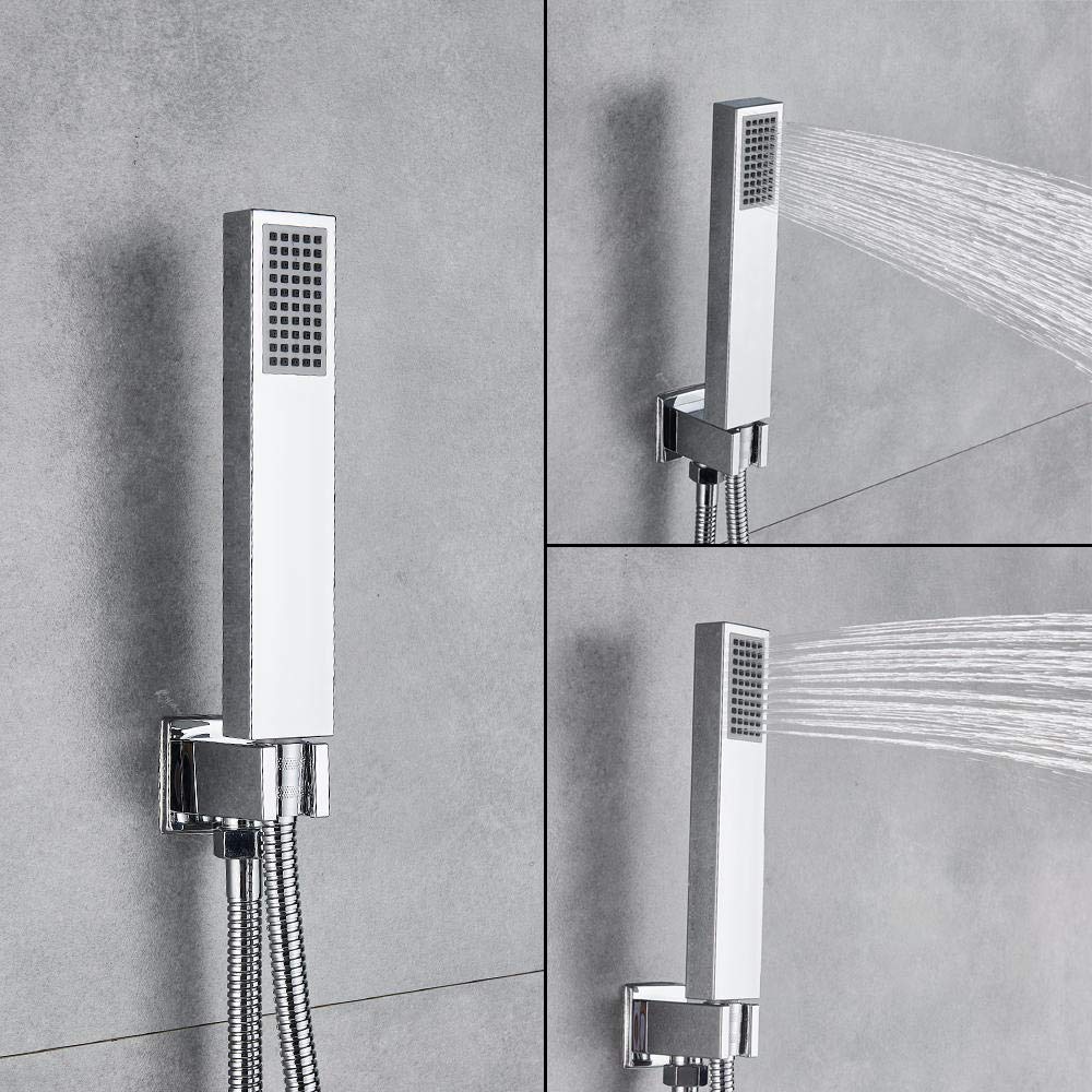 Grifo termostático para baño, Cromado, para Ducha de Lluvia, Mezclador de bañera, Juego de grifos de 16 Pulgadas