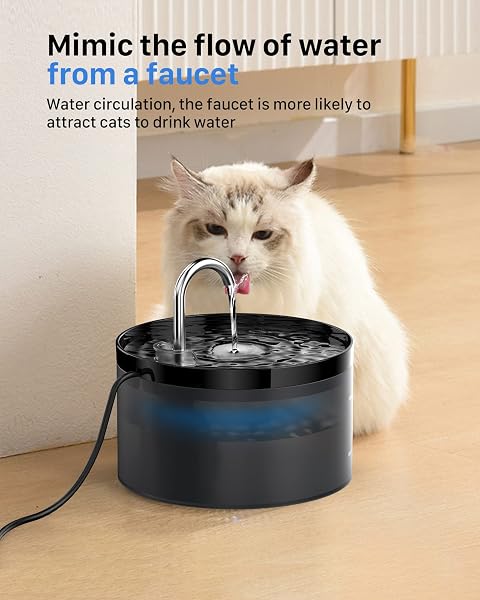 Fontanella per Gatti: Fontana per Gatti - 64oz Fontanella Gatto - Forma di Rubinetto - Pompa Dell'acqua Silenziosa - Filtragg - 1