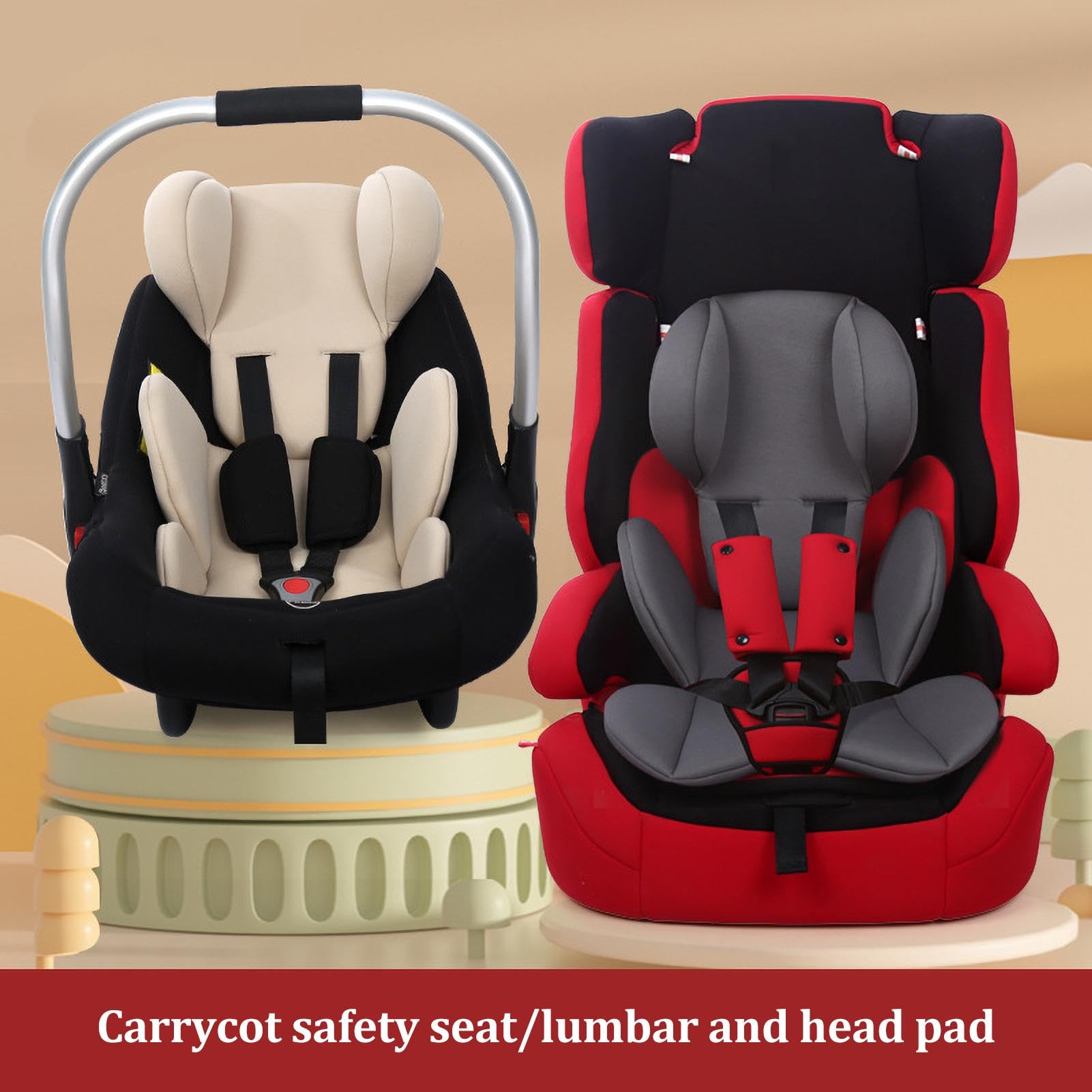 Inserto Cuscino Per Seggiolino Auto Bambini, Riduttore Sedile Per Passeggino Neonato, Cuscino Di Supporto Ergonomico Per Testa E Corpo, Cuscino Per Inserto Per Seggiolino Auto Per Neonato