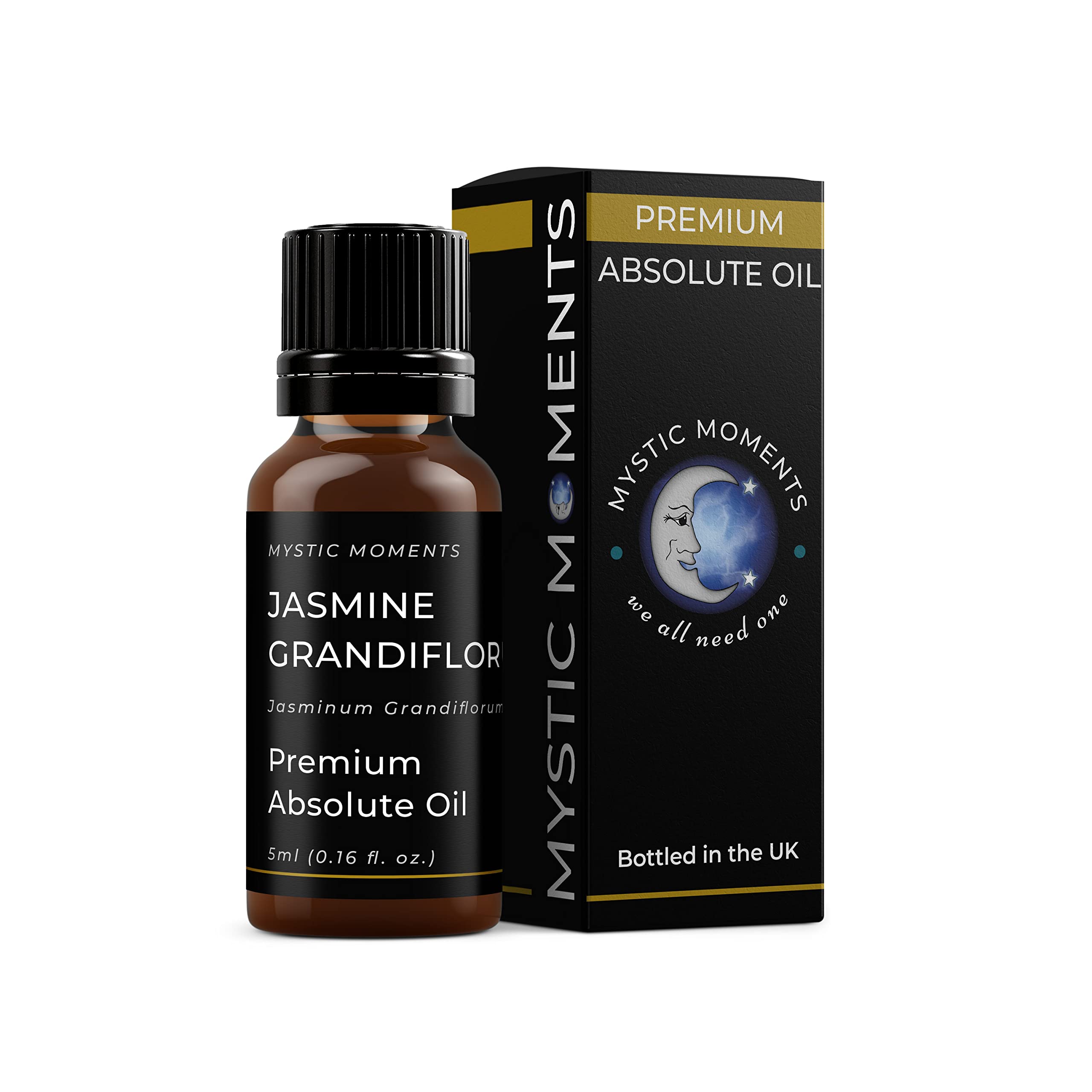 Mystic Moments | Huile absolue jasmin grandiflorum | 5ml | Jasminum grandiflorum, absolue au parfum floral intense, pour la parfumerie et les mélanges personnalisés.