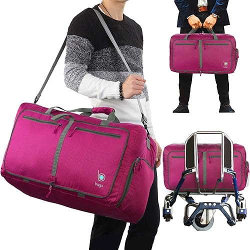 Miniatura 6 de Bago Bolsa de viaje para hombre y mujer, ligera, plegable, bolsa de lona para equipaje de 15.85 gal, 21.13 gal, y 26.42 gal (60 L, 80 L y 100 L)