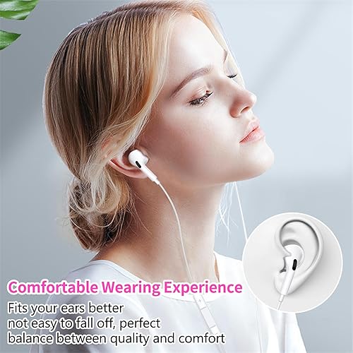 Miniatura 5 de Auriculares USB C, auriculares tipo C con cable para iPhone 15 PlusPro Max con micrófono y control de volumen, aislamiento de ruido estéreo de alta