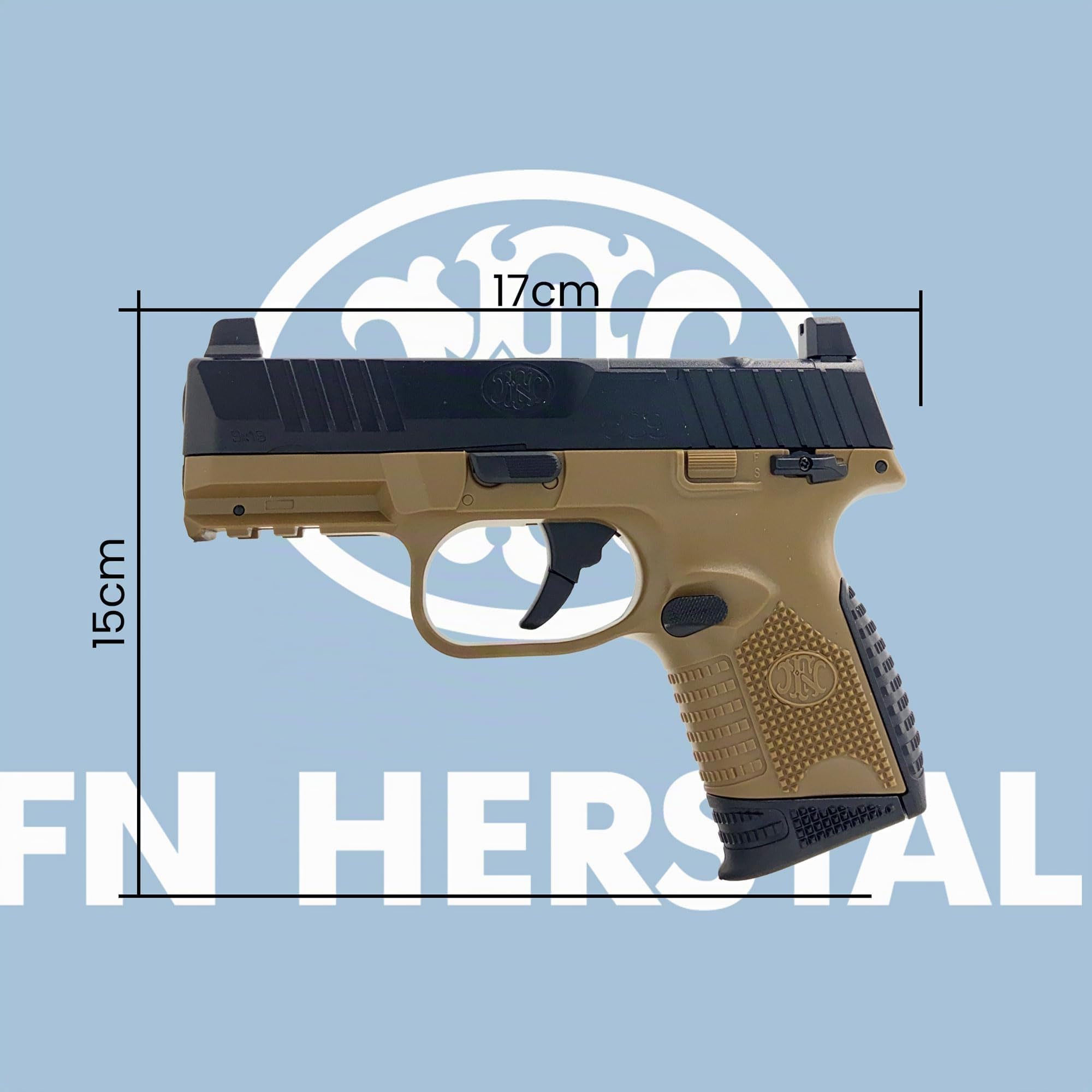 Pack Airsoft Pistolet à Billes FN Herstal 509BT Compact MRD à Ressort (Spring) / Matière: Plasique ABS/Puissance 0.2 Joule/Livré avec Accessoires