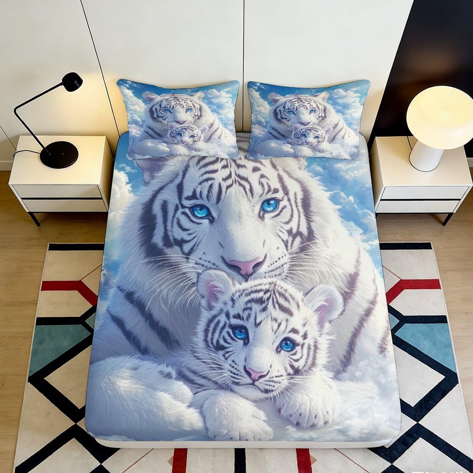 3D Printed Dragon Fitted Sheet Microfiber Deep Pocket Non-Slip Bedding Set Dragon Mattress Fitted Cover Washable 90x200x25cm