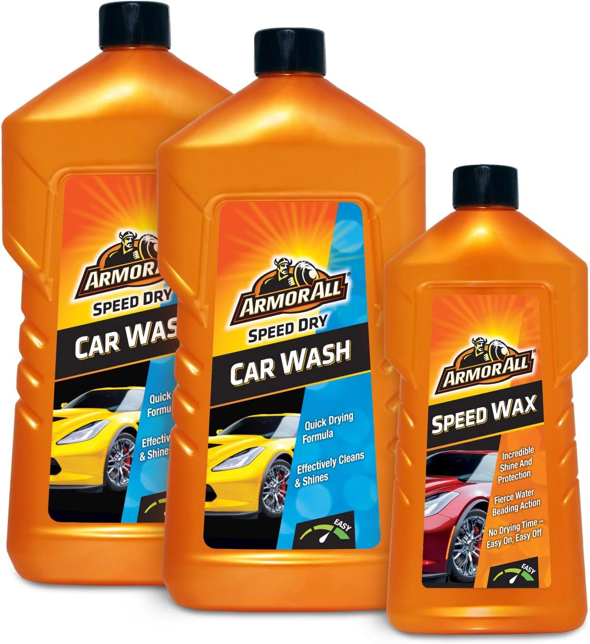 Armor All, Wash and Wax 2x1 Litre, Car Shampoo and Polish, Quick Drying