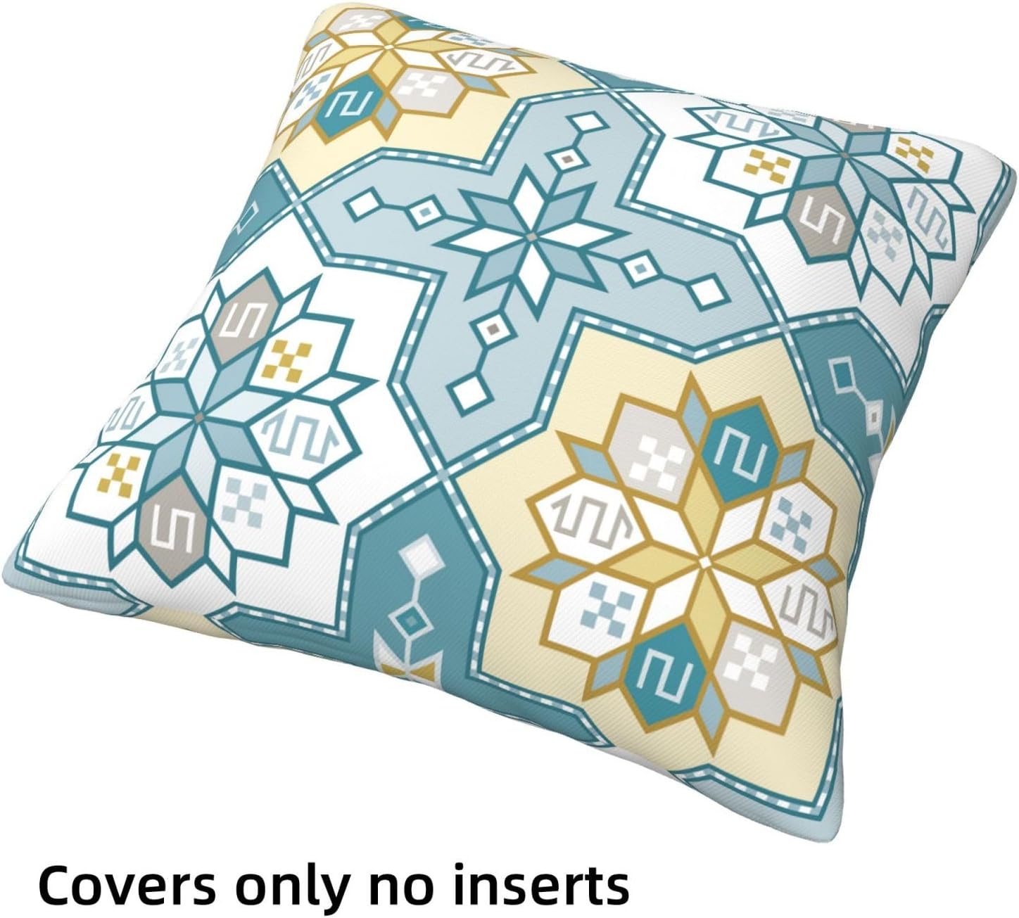 HOSTECCO Kilim Throw Pillow Covers 20x20 inch Set of 4 Bohemian Tribal Pillow Cases Geometric Ethnic Decorative Cushion Covers for Sofa Couch Living Room