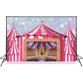 Amazon Com Aosto 7x5ft Pink Circus Tent Backdrop Carnival Night Theme Party Photography Background Silver Bokeh Newborn Baby Shower Birthday Photo Booth Banner Props Sm 1021 Camera Photo