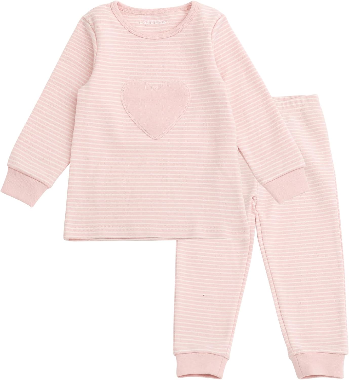 CozeeME Modal Girls Layette T-Shirt and Jogger Pants Play Set Outfit Newborn to Little Kid Sizes (6-9 Months - 5-6)