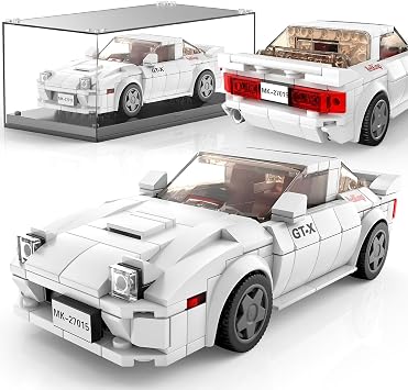 مجموعة بناء Mould King Speed Champion RX-7 Initial D وعلبة العرض، 27015 مجموعة نماذج سيارات هدايا للمراهقين/الكبار، إبداعية للمراهقين بعمر 14+ 369 قطعة