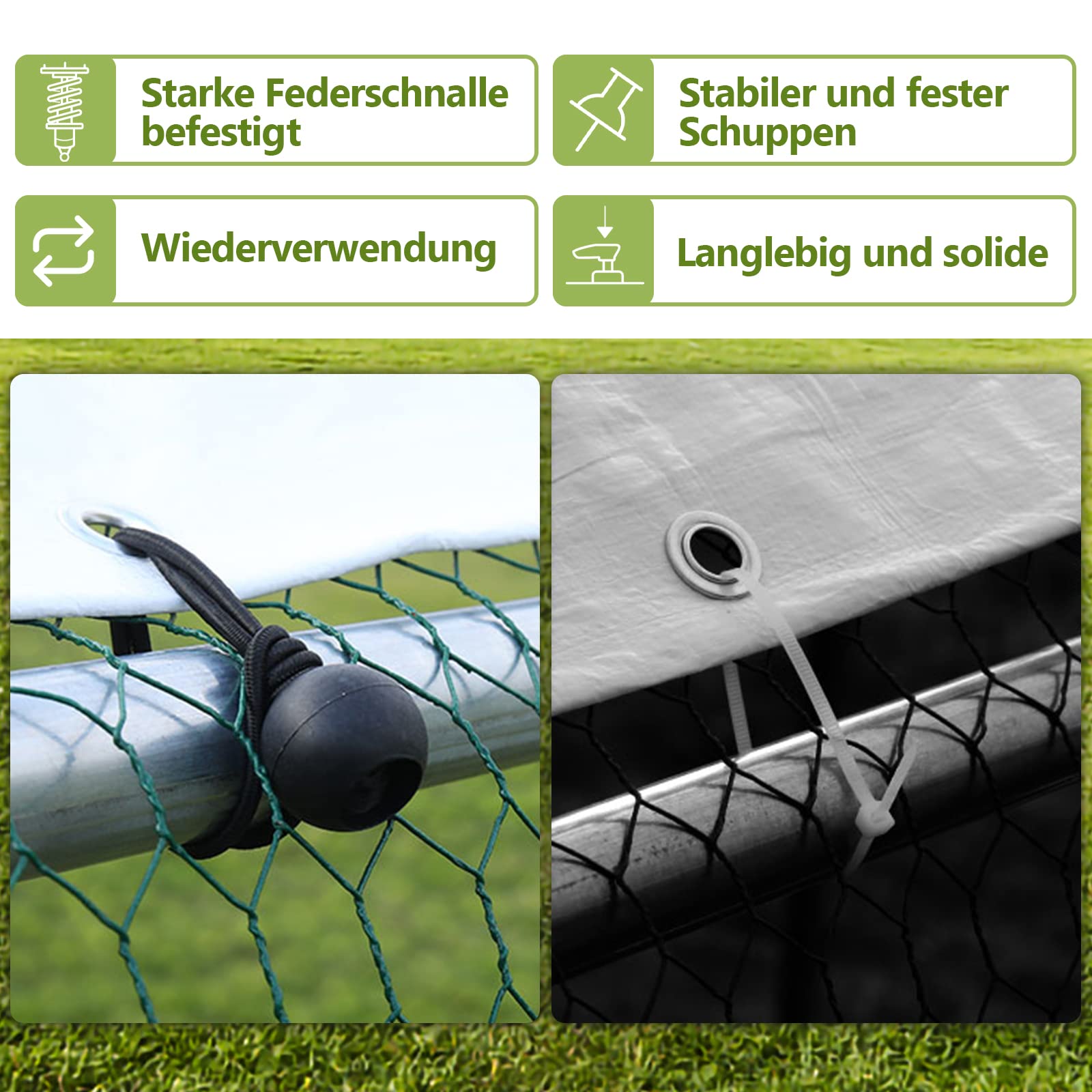 Gimisgu Gallinero con cerradura, XL3 x 2 x 2 m, acero galvanizado, gallinero, techo, gallinero, gallinero con techo y puerta, marco de acero estable