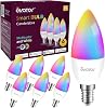 6 Pack E12 Smart Candelabra Light Bulbs – RGB Tunable White Smart LED Bulb Music Sync, Schedule & Group Control, Type B Candle Bulb Compatible with Alexa & Google Home for Chandelier, 5W 50W Eq.