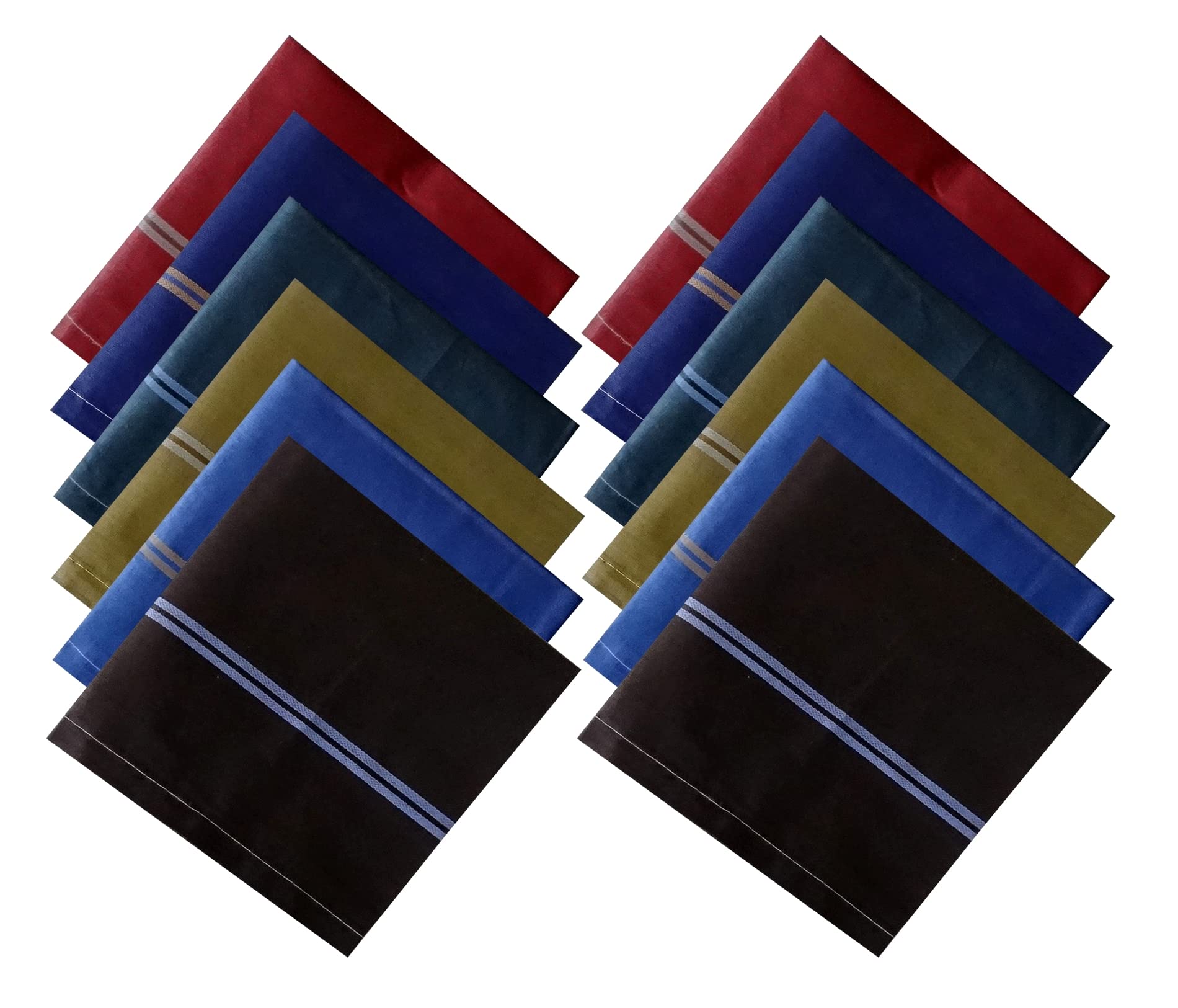 100% Cotton Essential Formal Handkerchiefs for Men (42CM X 42CM)-image-46