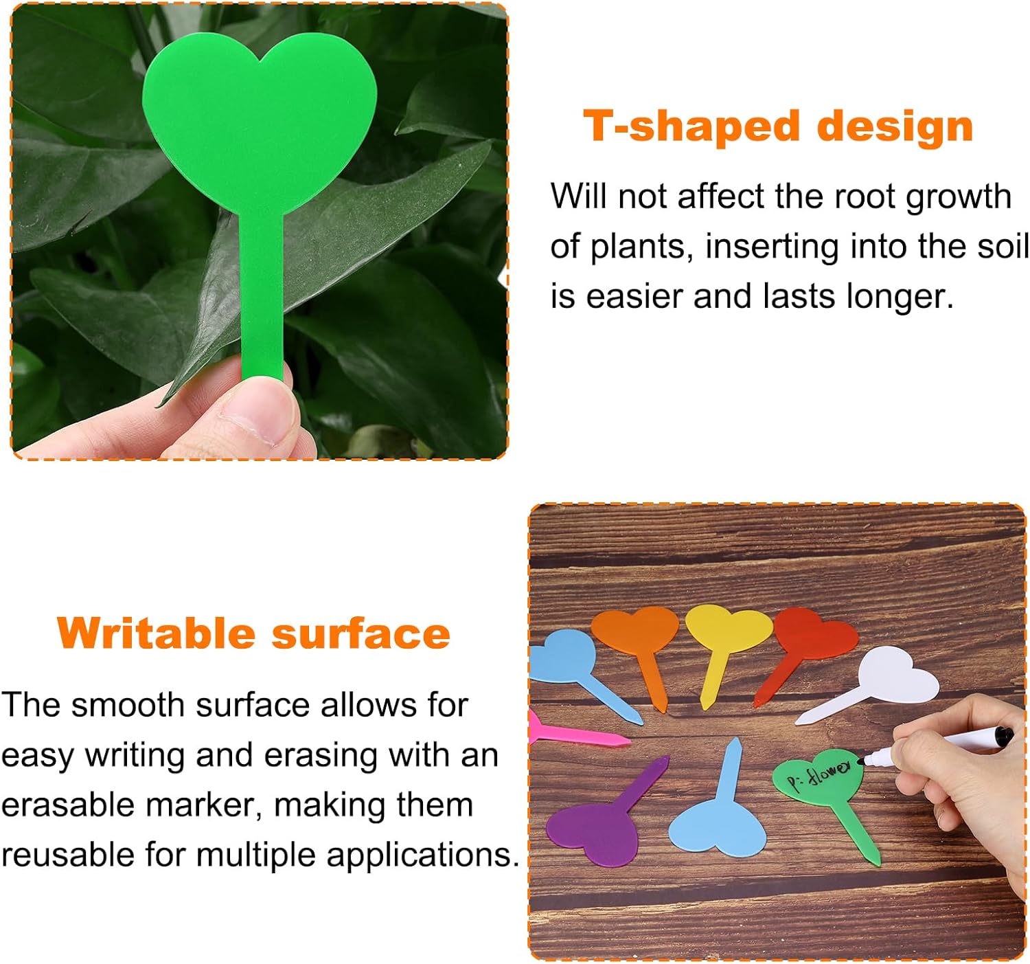 HARFINGTON 100pcs Plastic Plant Labels 3.26" x 1.97" Reusable Waterproof & Sun-Proof Garden Tags for Nursery Potted Herbs Flowers, Green - Image 4