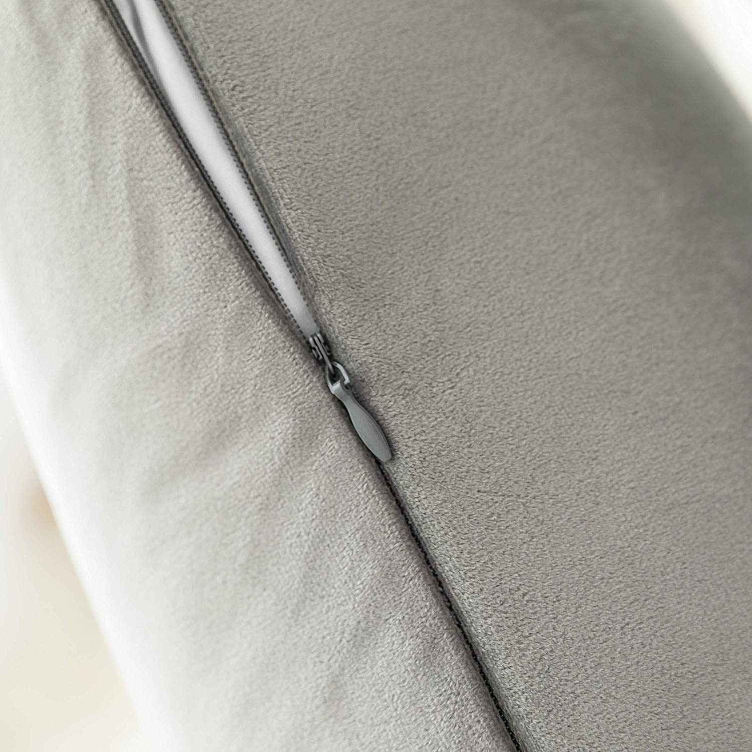 AEROHAVEN™ Premium Velvet Reversible Decorative Throw Pillow/Cushion Covers with Invisible Zipper - 16 x 16 inch - (Grey, Pack of 1) 3