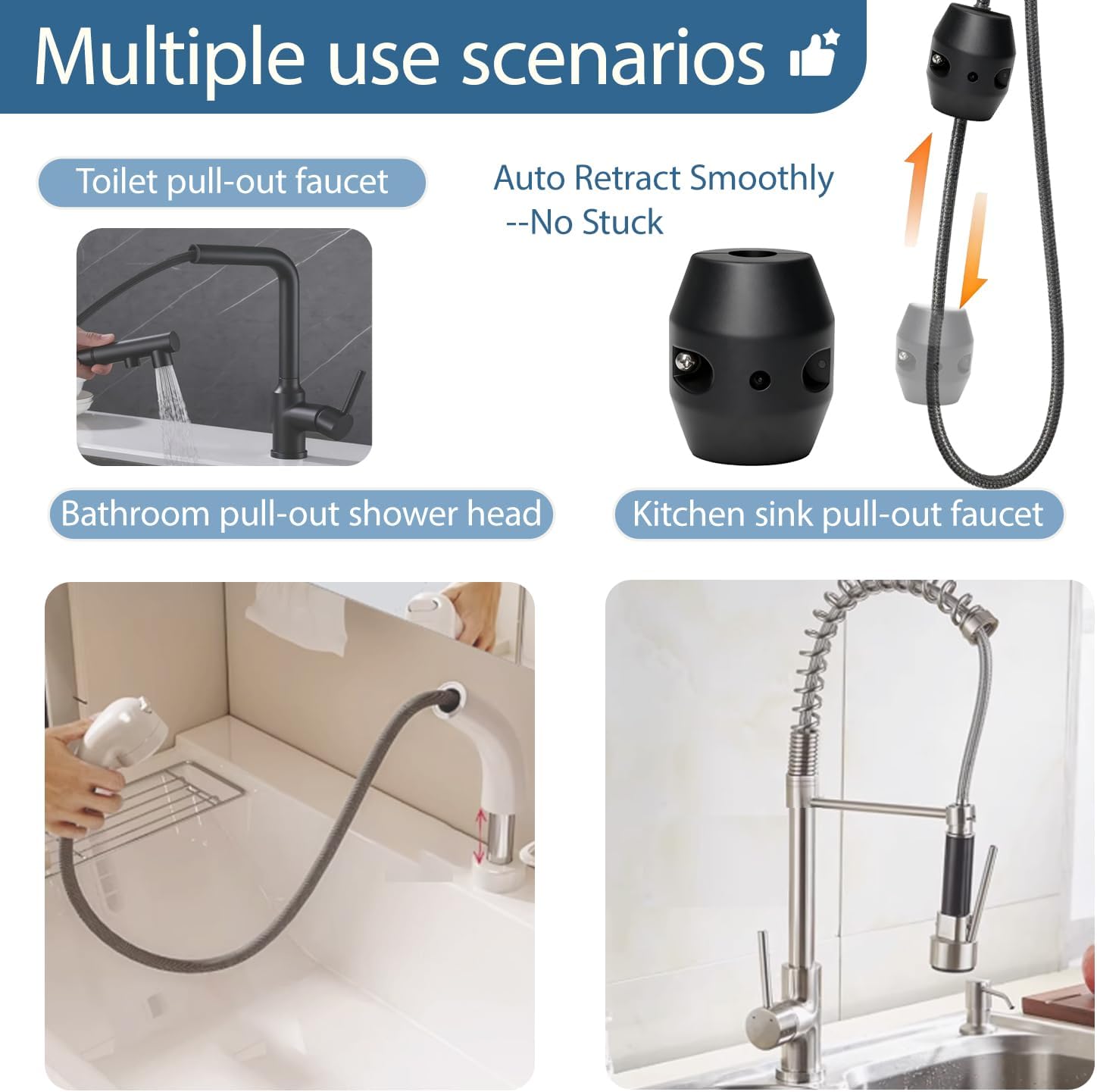Universal Kitchen Pull Down Faucet Hose Weight Ball, Sink Basin Pull Out Sprayer Heavy Gravity Replacement Parts (520g (1.15lb))
