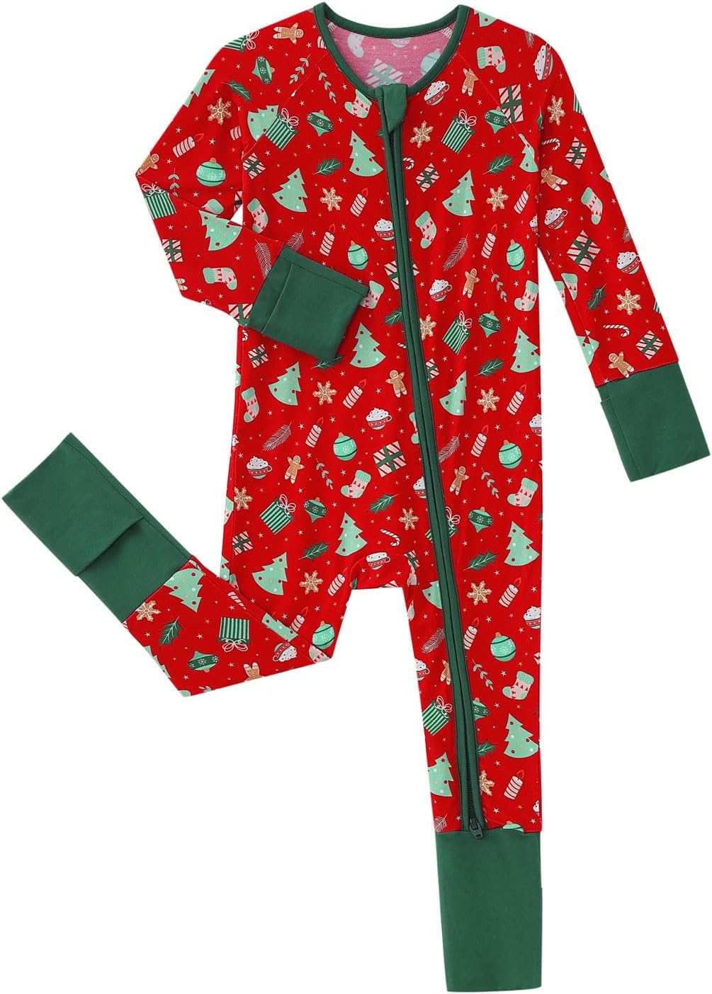 Viscose from Bamboo Baby Christmas Pajamas - Baby Infant Boys Girls One Piece Romper - Sleep 'N Play PJs - 0-24 Months
