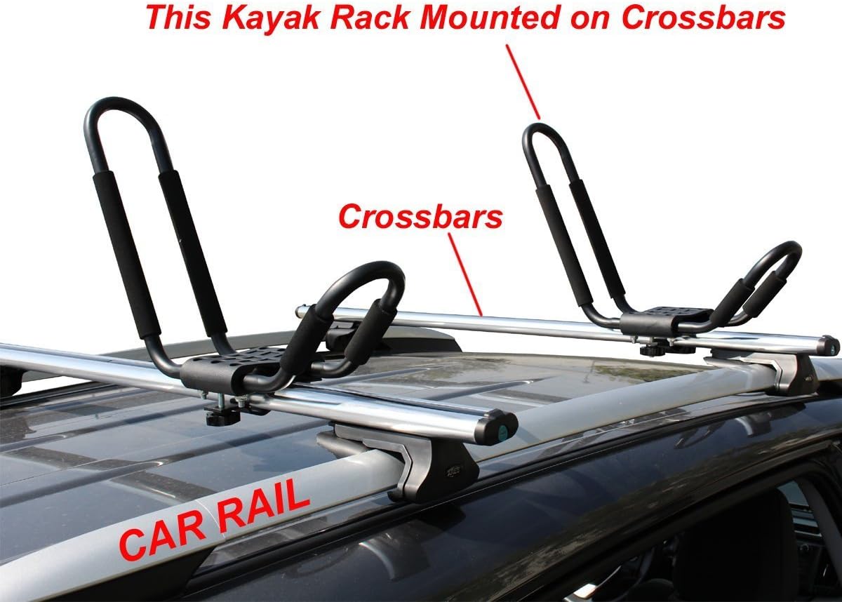 TMS 2 x Roof J Rack Kayak Boat Canoe Car SUV Top Mount Carrier w/Free Cell Phone Bag : Sports & Outdoors