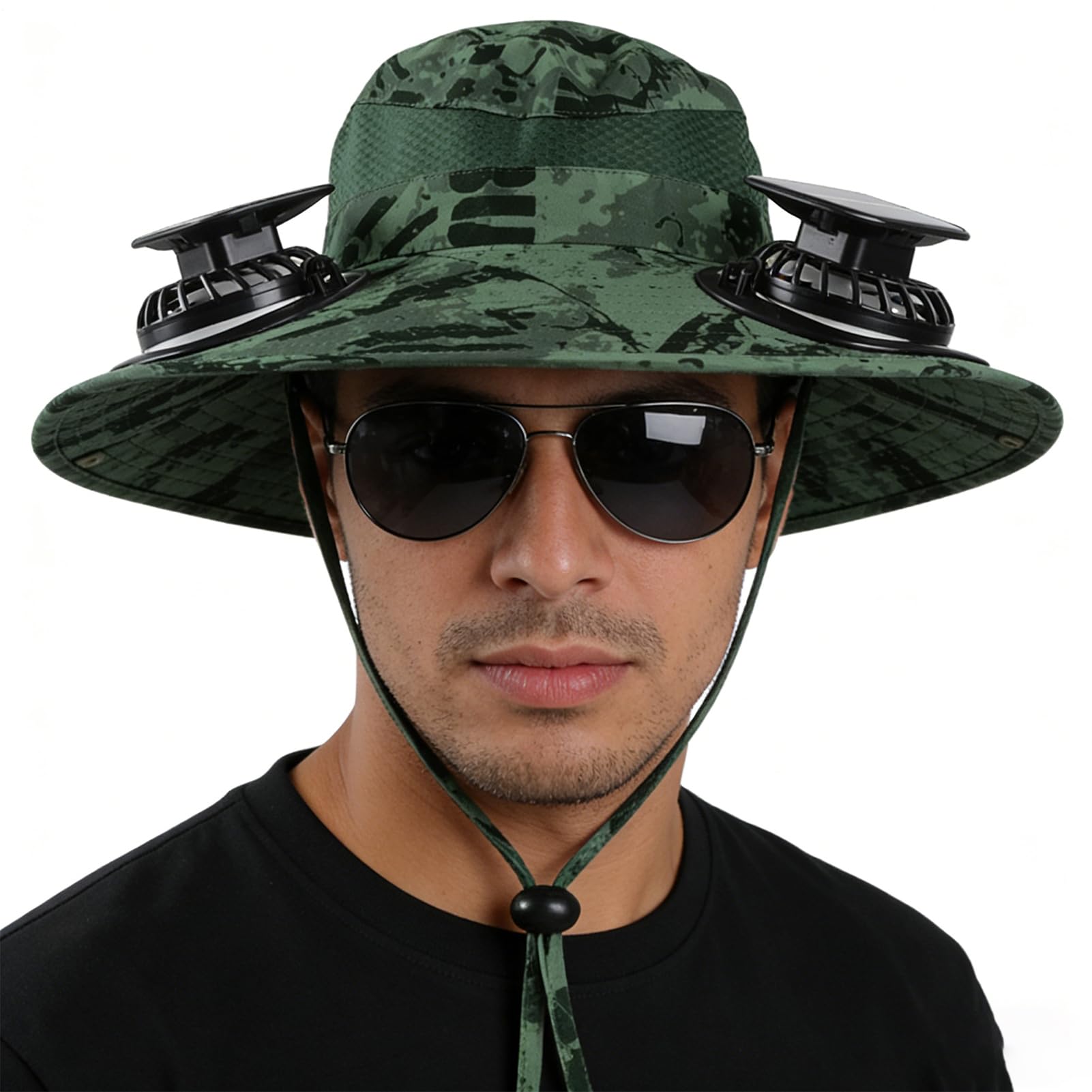 Sombrero de abanico para hombre, transpirable, para camping, camping, playa, verano, golfistas, viajes, pesca, senderismo, deportes, conciertos, parque, ciclismo