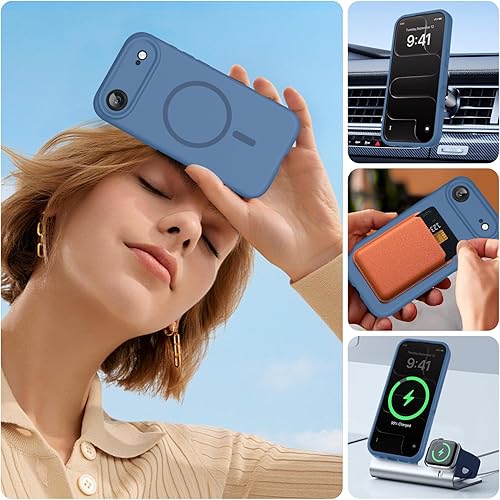 Miniatura 905 de Miracase - Funda diseñada para iPhone 11 con protector de pantalla, funda de goma de silicona líquida, protección total contra caídas y a prueba
