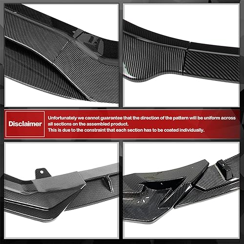 Miniatura 9 de IKON MOTORSPORTS, Borde de parachoques delantero compatible con Chevrolet Camaro 2016-2022, estilo 1LE, acabado de borde frontal con estampado de