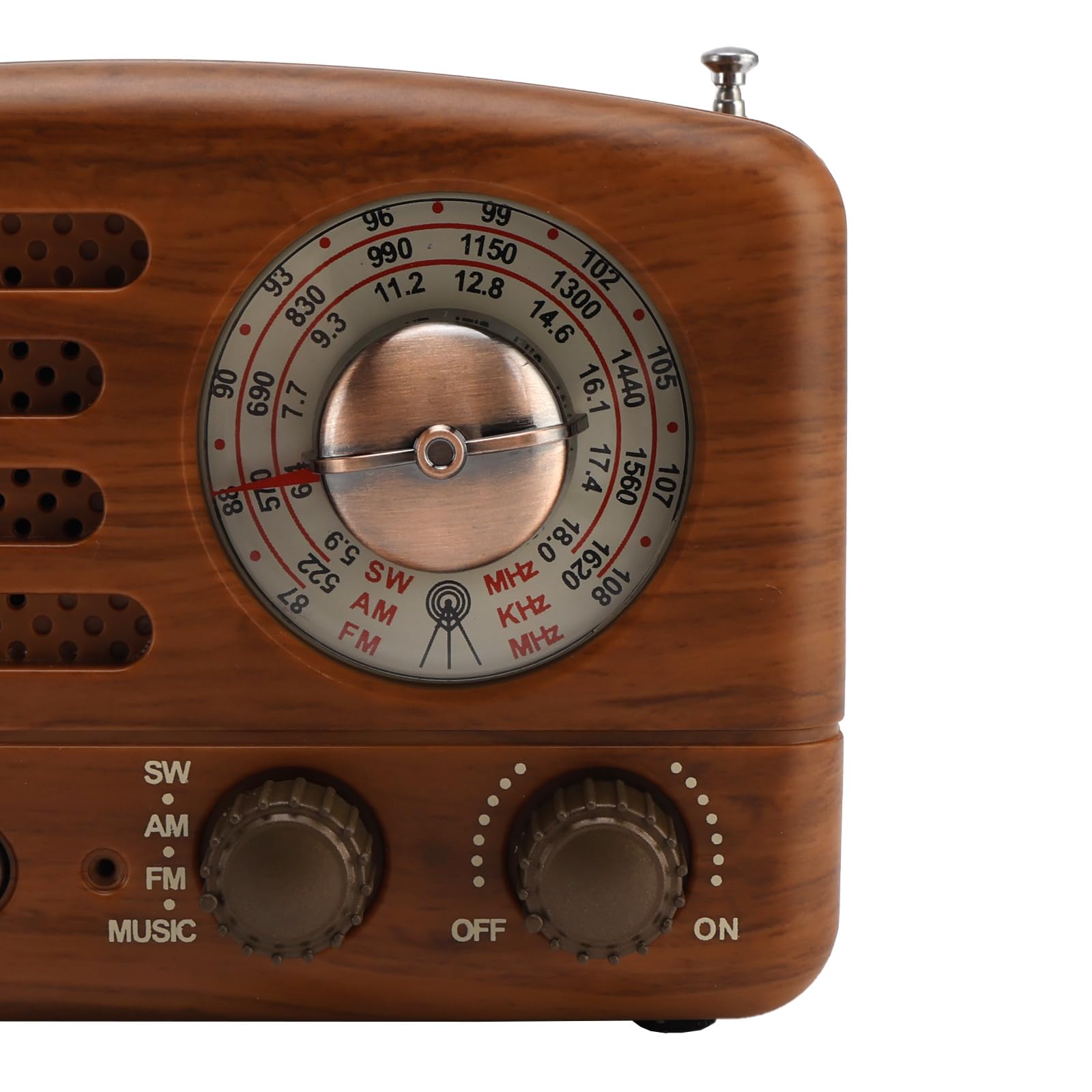 Topteng Retro Radio Bluetooth Lautsprecher, AM/FM/SW Nostalgie Radio, Kofferradio mit USB/TF-Karte, Mini Musikplayer für Zuhause - Dekoratives Vintage Design im Holzlook, Küchenradio Klein