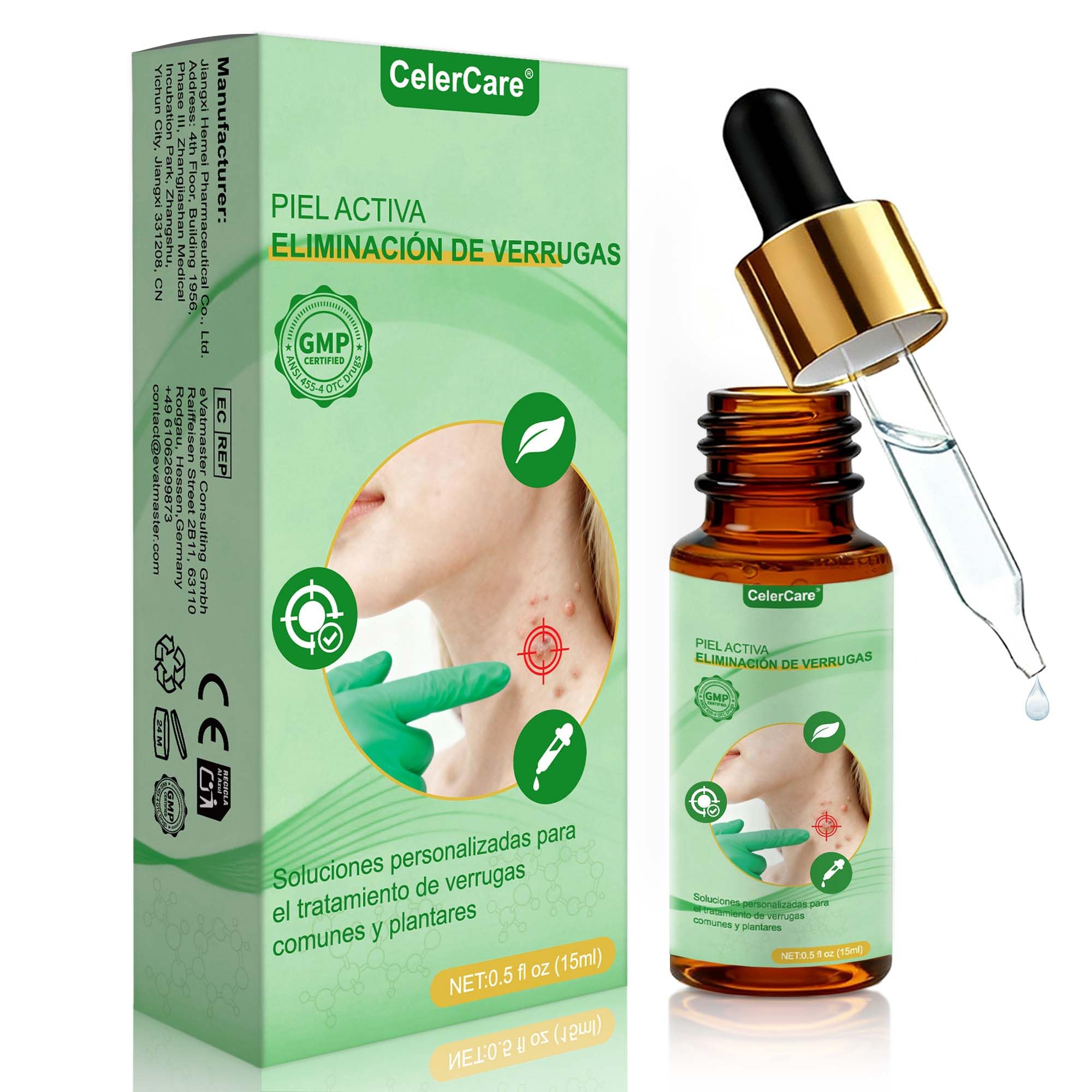 Quita verrugas – Elimina suavemente verrugas comunes, verrugas plantares, callos, lunares y callosidades | Líquido para eliminar verrugas y lunares en el cuerpo y las manos