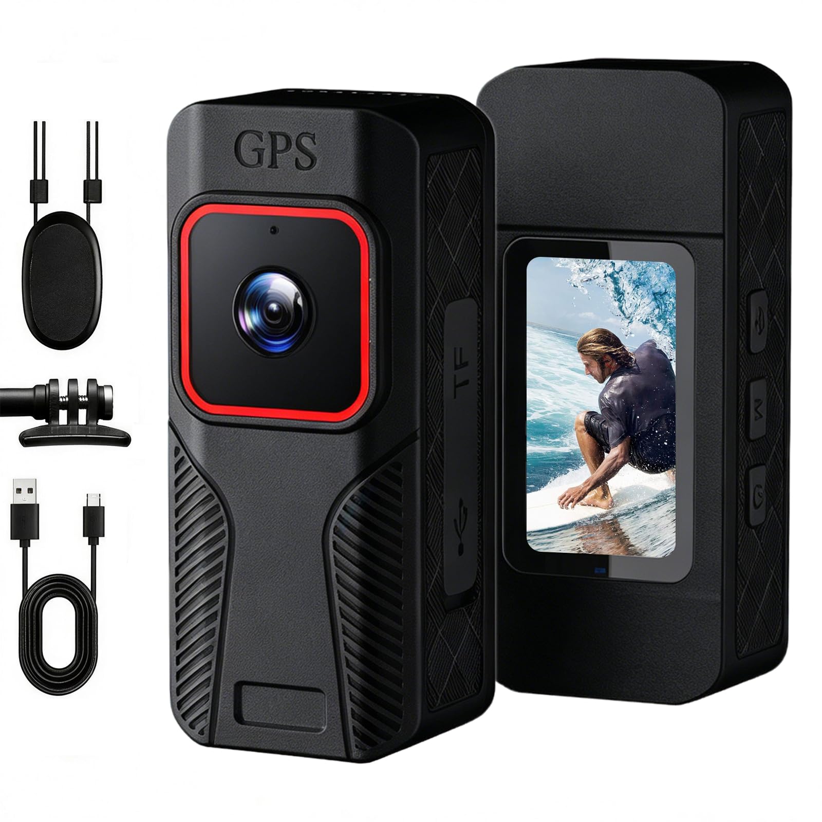 Tragbare magnetische Daumen-Action-Kamera, 4K Body Cam mit 110-Grad-Weitwinkelobjektiv und 1000-mAh-Akku für Haustier-Spaziergänge, Arbeit, Reisen, Outdoor-Aufnahmen